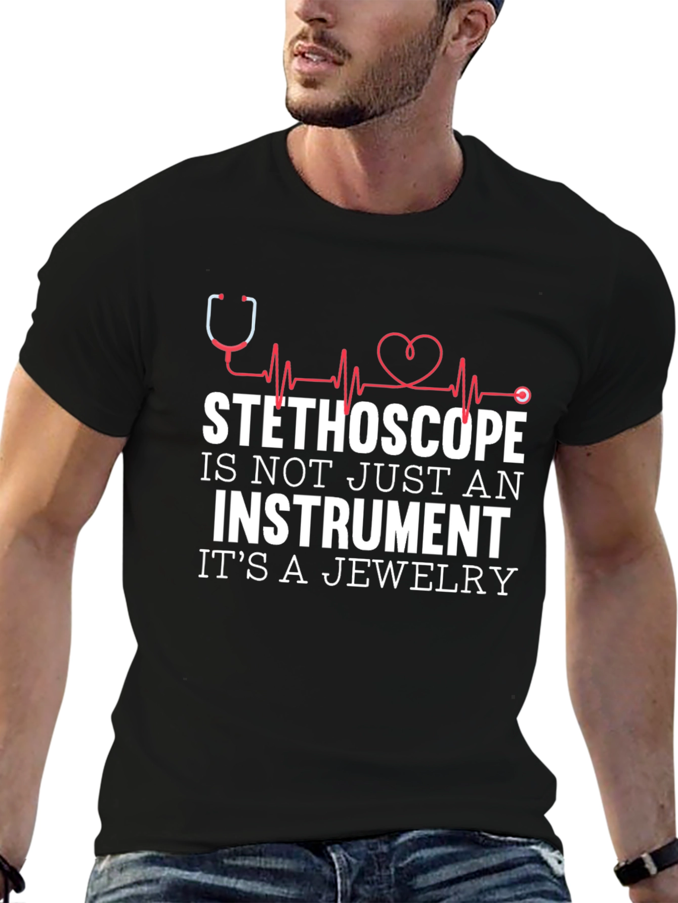 Stethoscope Jewelry T-Shirt Instrument Tee Medical Gift