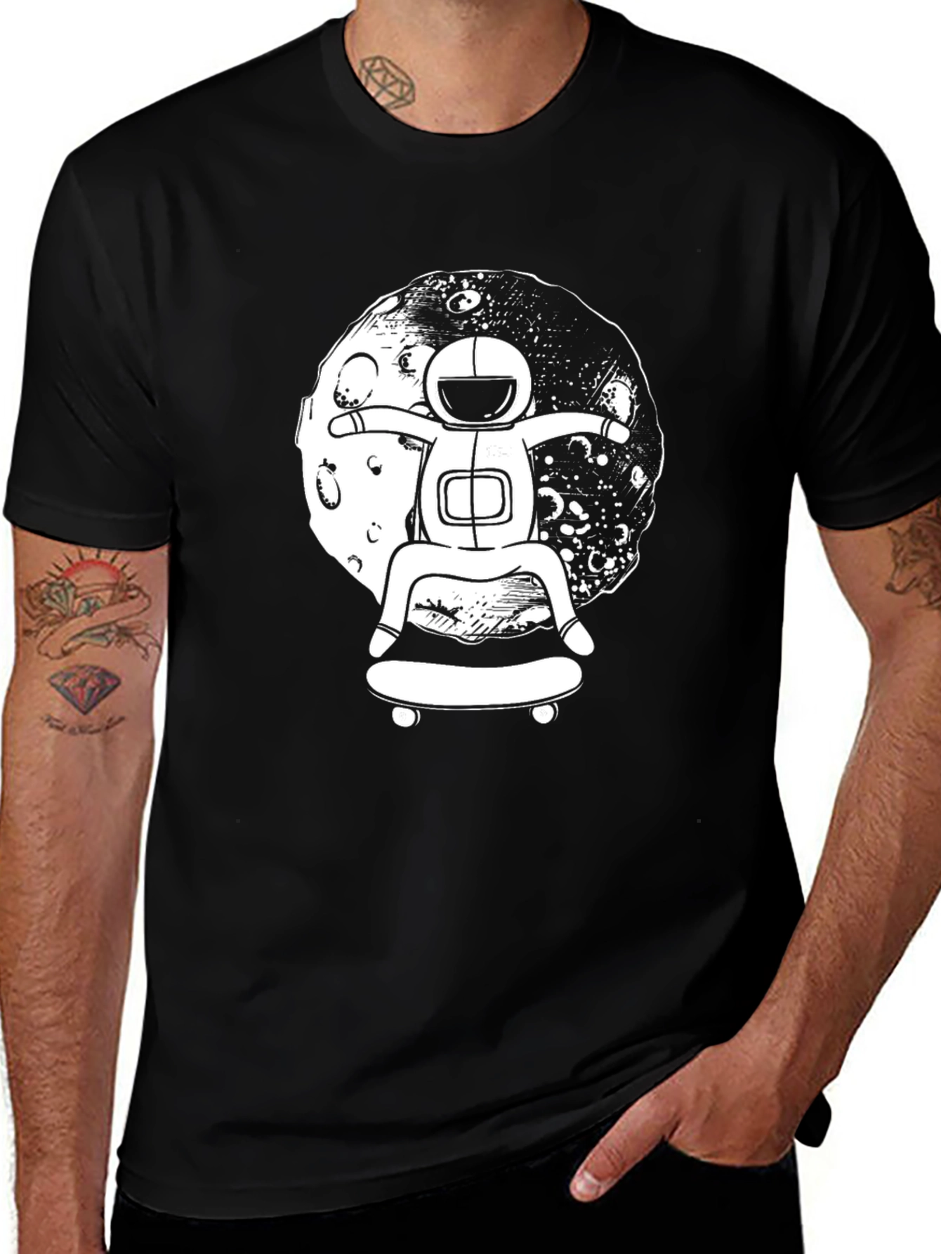 Astronaut Skateboard Graphic Tee