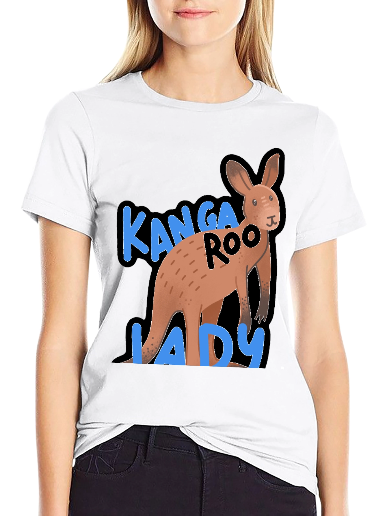 Kanga-Roo Lady Graphic T-Shirt - Black