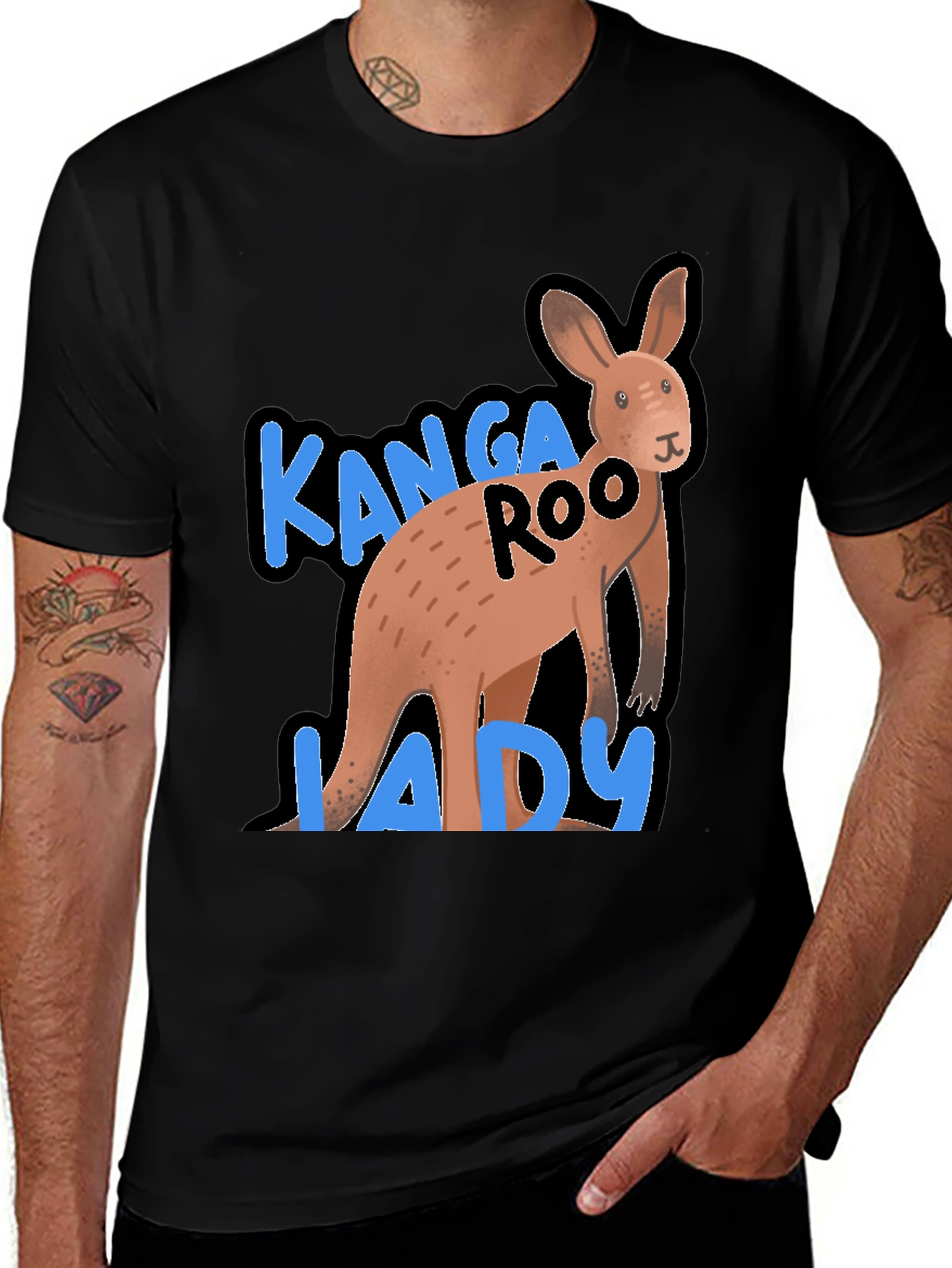 Kanga-Roo Lady Graphic T-Shirt - Black