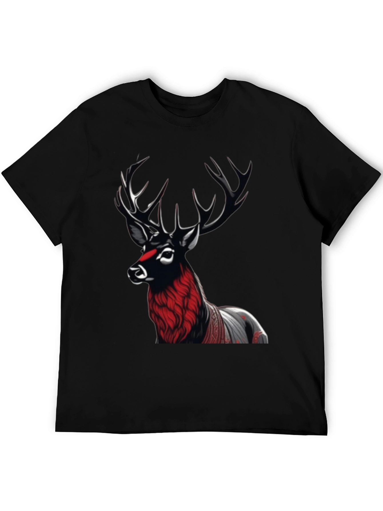 Black Deer Graphic Tee - Unique Design