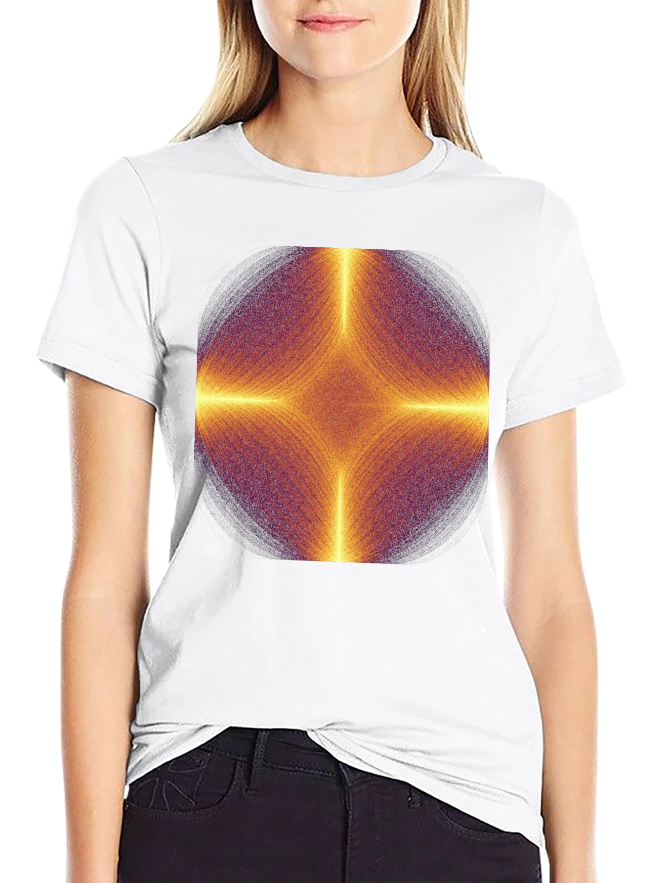 Geometric Mandala Mens Black T-Shirt