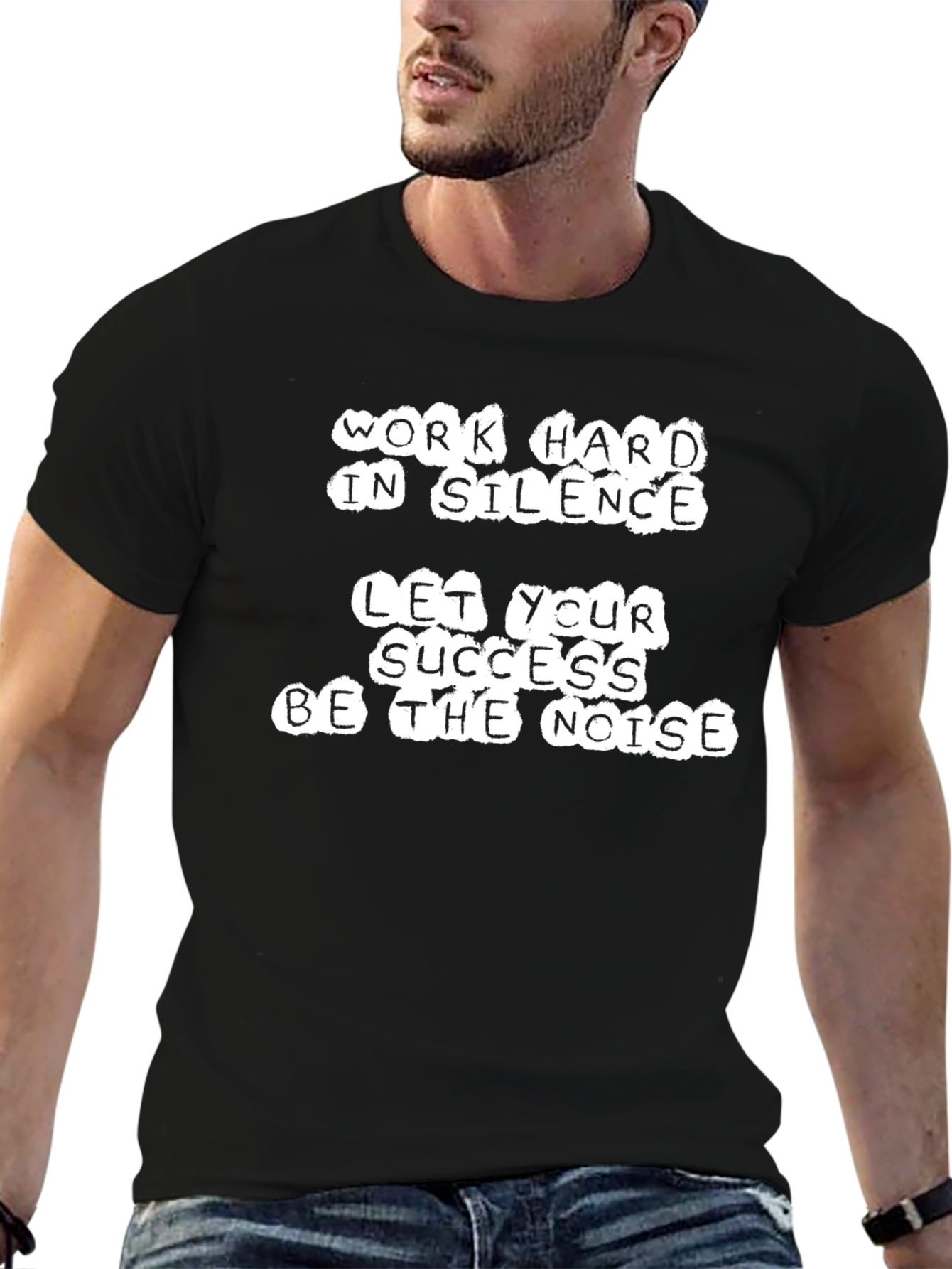 Work Hard T-Shirt - Motivational Black Tee