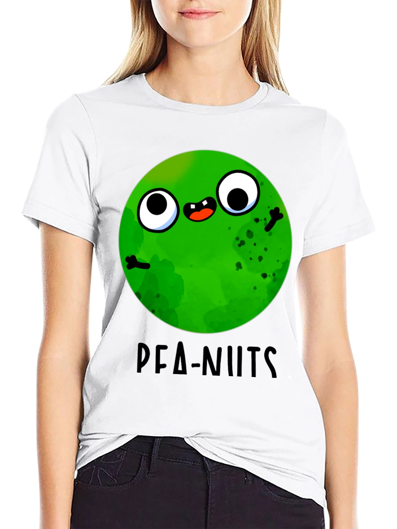 Funny Pea-nuts Graphic T-Shirt - Unisex Black Tee
