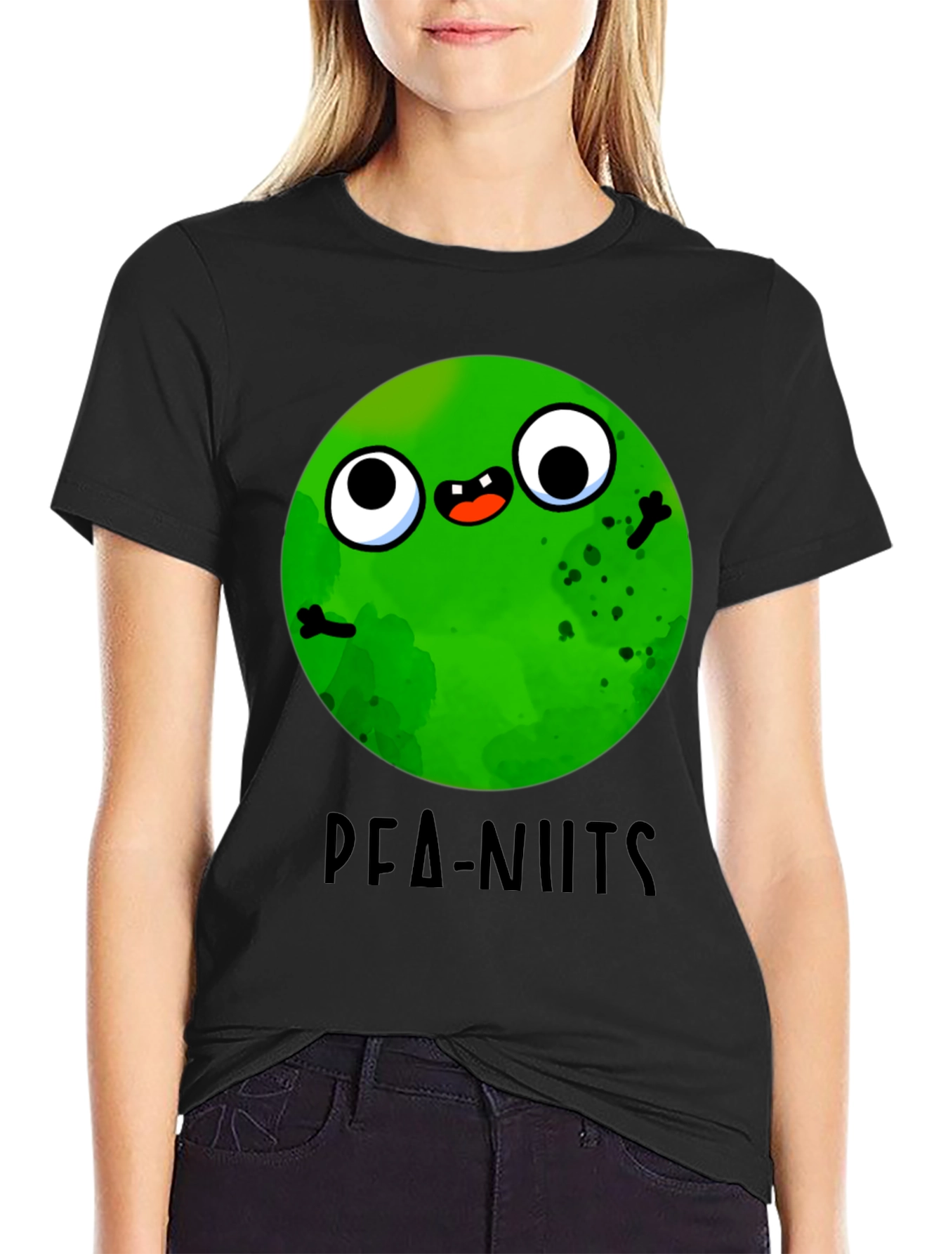 Funny Pea-nuts Graphic T-Shirt - Unisex Black Tee