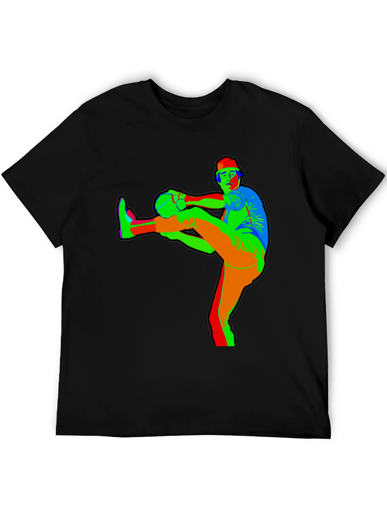 Retro Style Baseball Player Graphic Tee