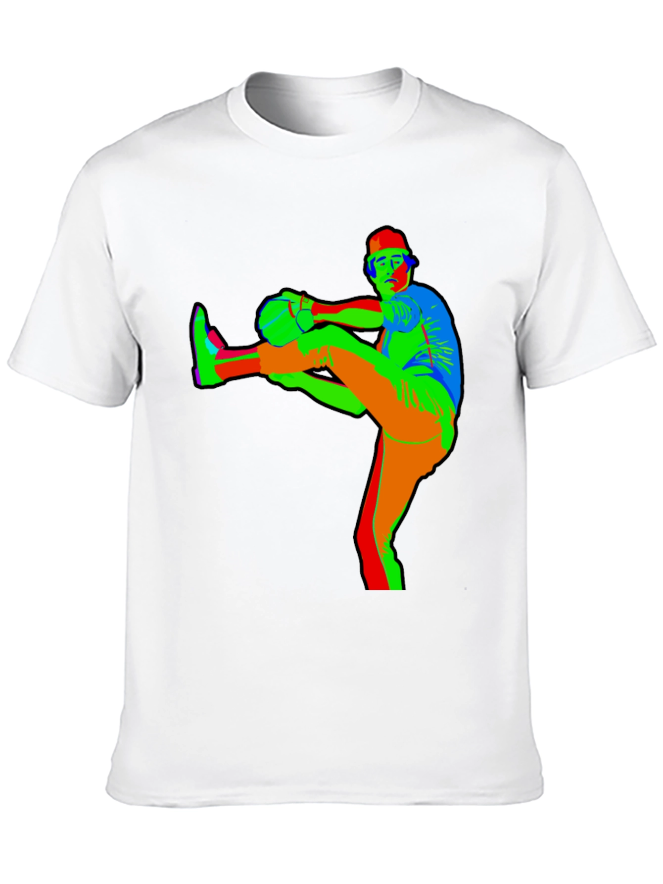 Retro Style Baseball Player Graphic Tee