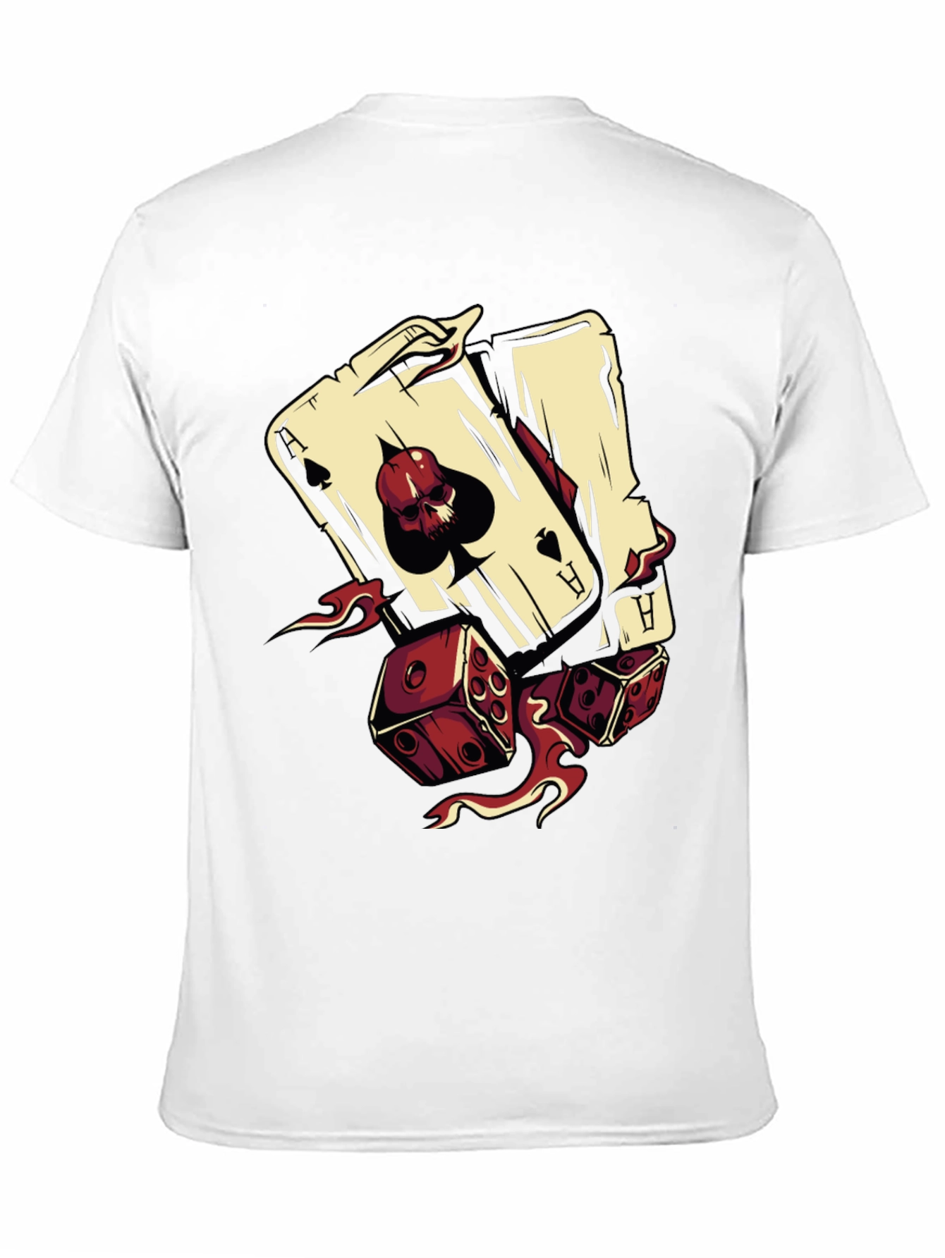 Skull Ace and Dice Graphic T-Shirt