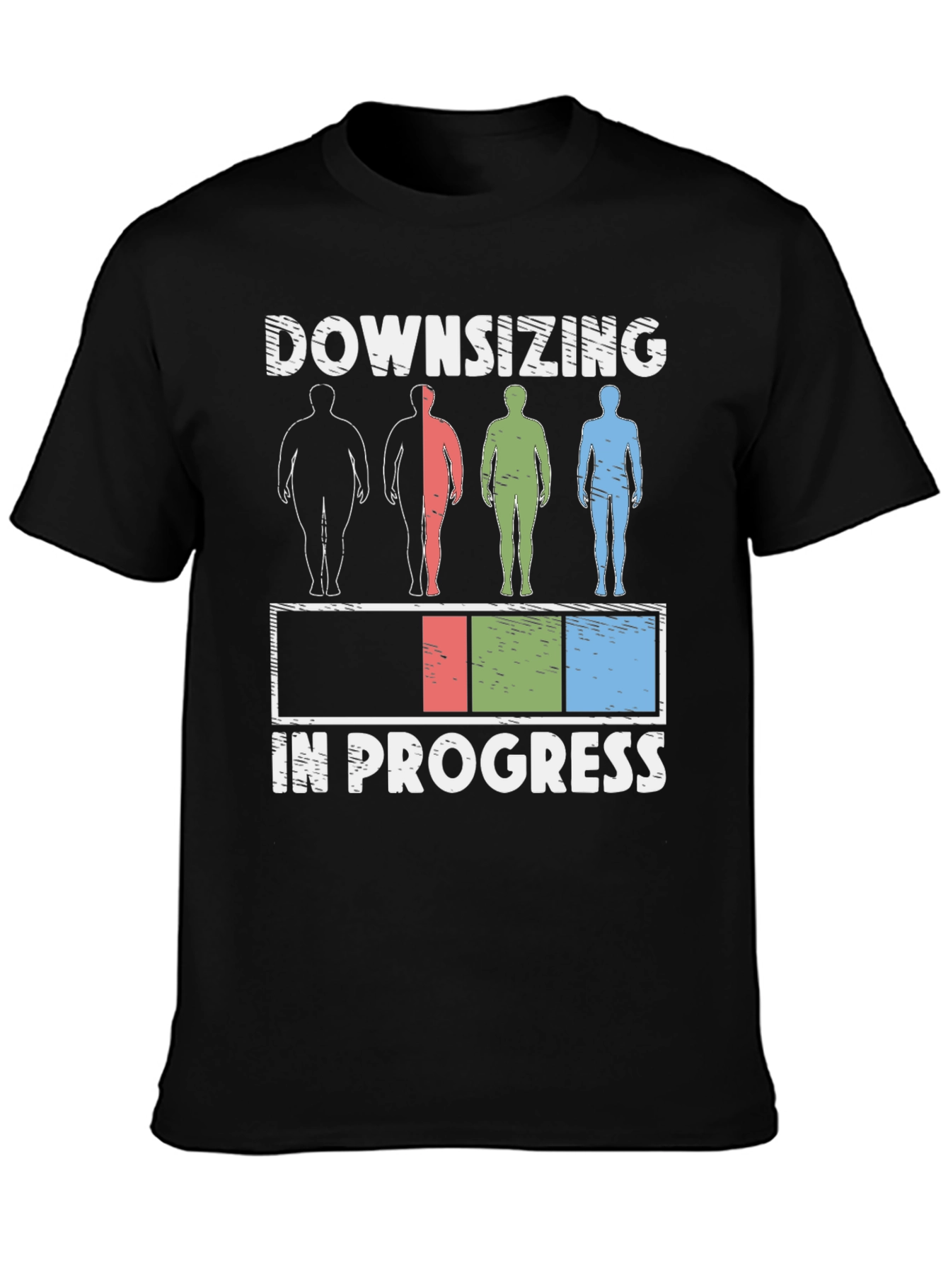 Downsizing in Progress Funny Weight Loss T-Shirt