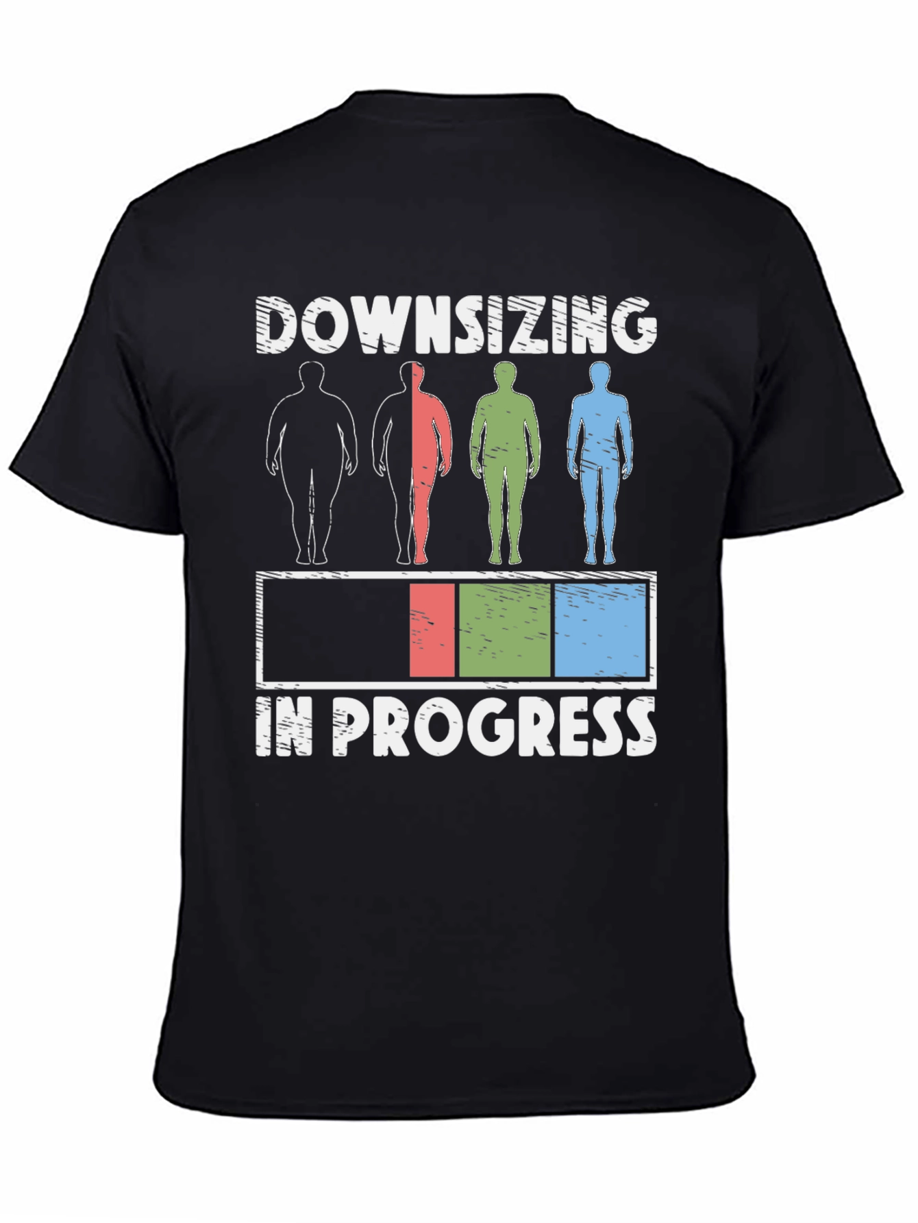 Downsizing in Progress Funny Weight Loss T-Shirt