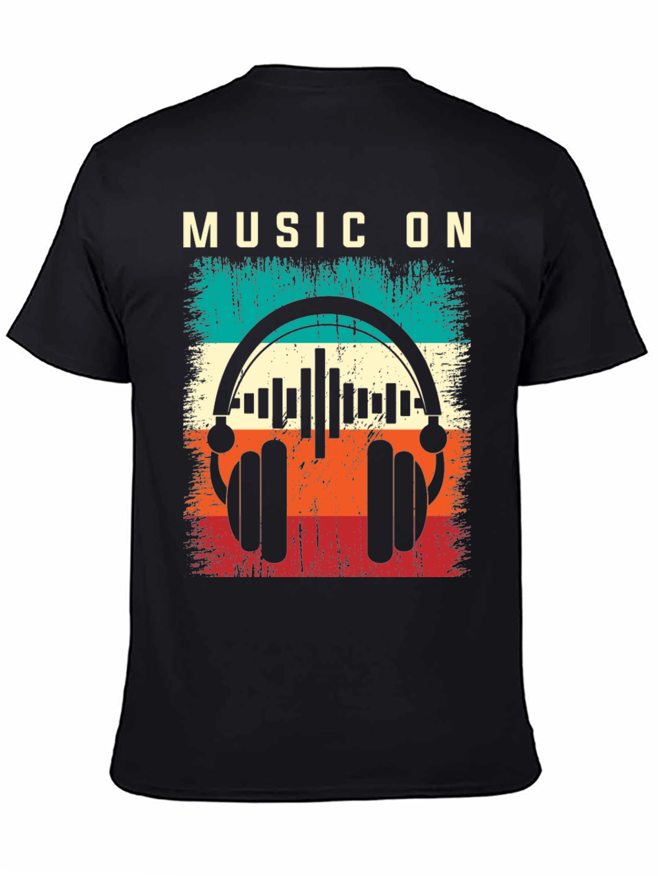 Music On Graphic T-Shirt Retro Style