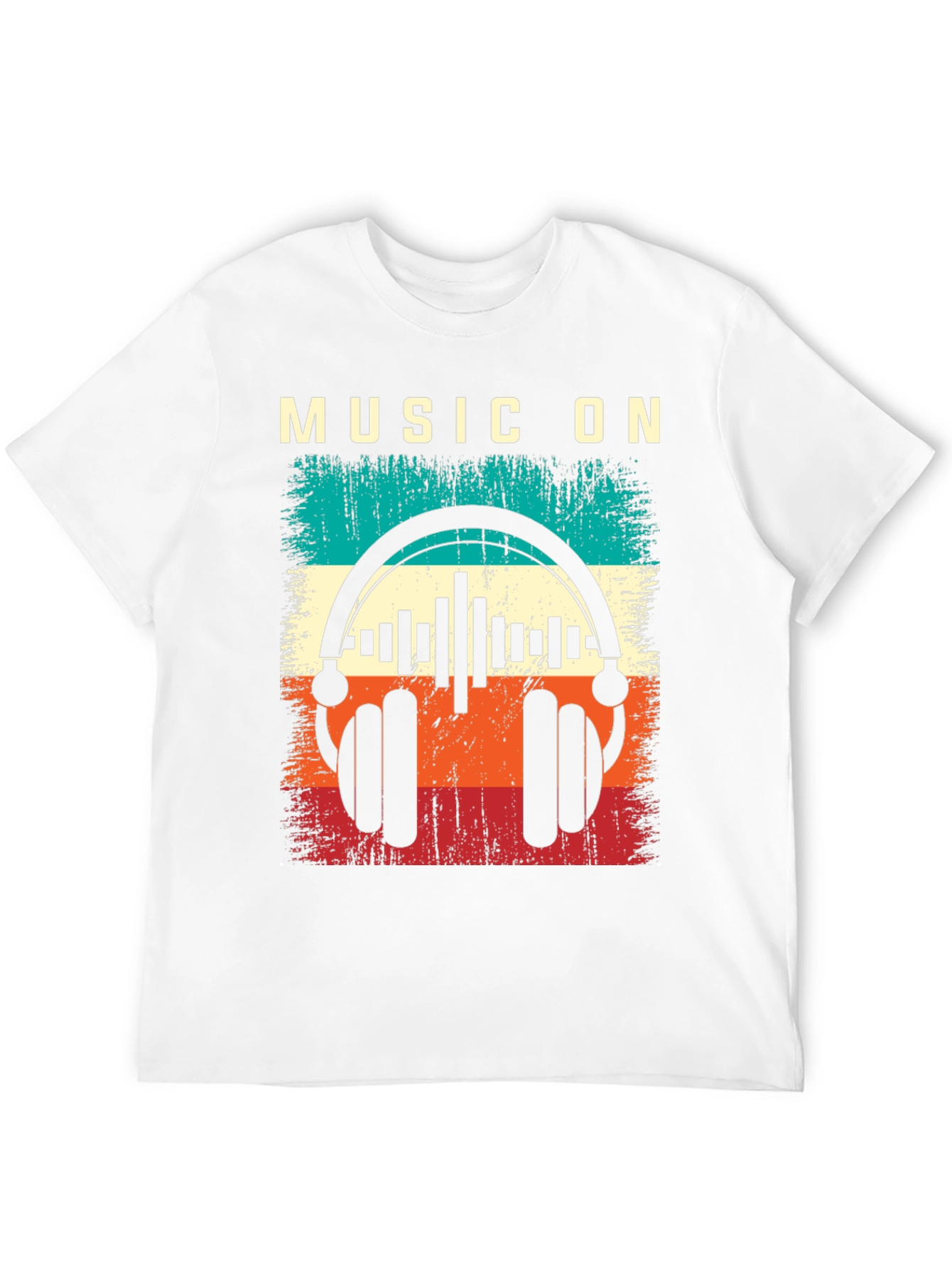 Music On Graphic T-Shirt Retro Style