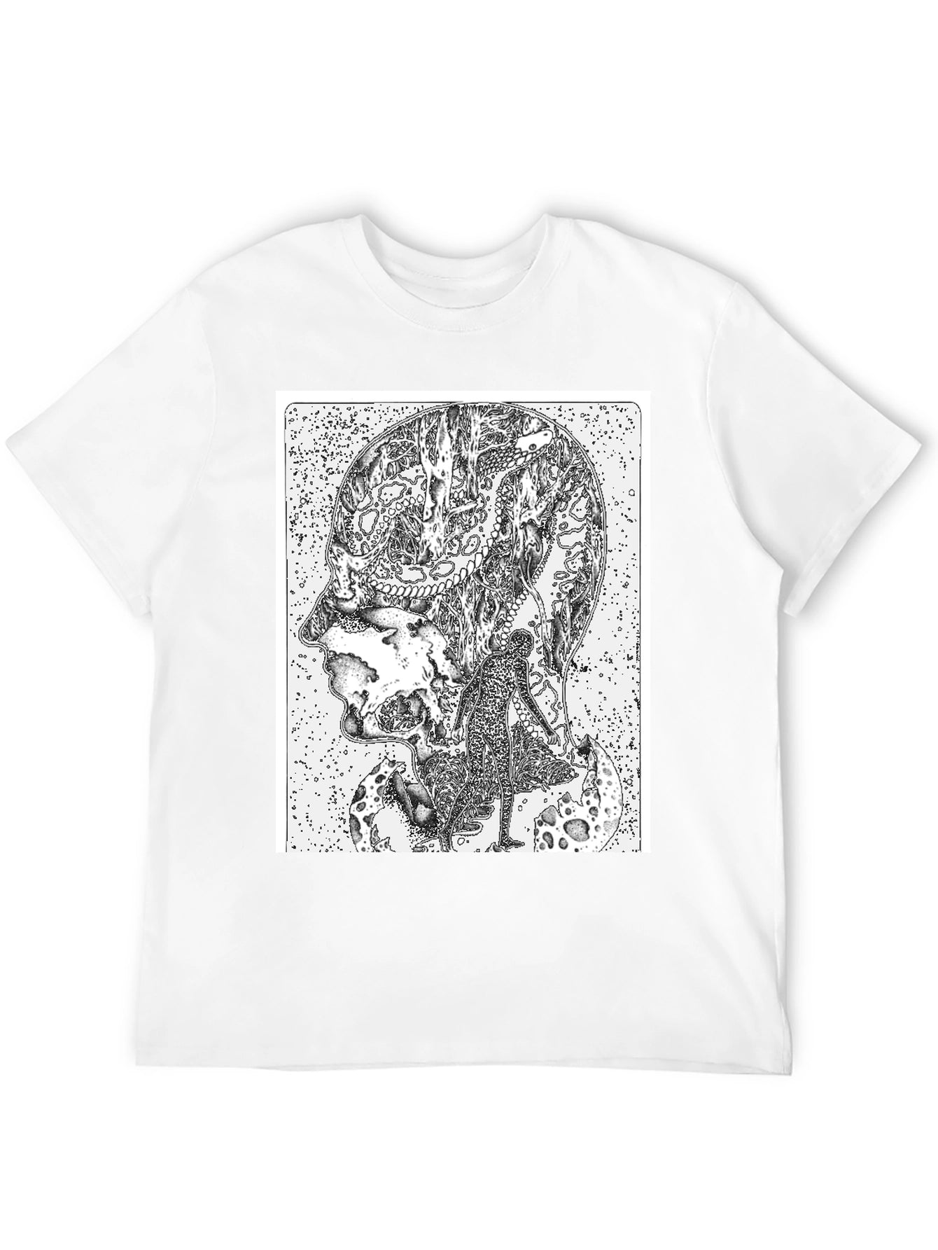 Abstract Head Black T-Shirt - Unique Graphic Tee