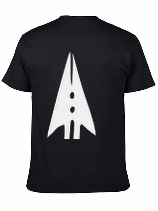 Black T-Shirt with White Arrow Graphic