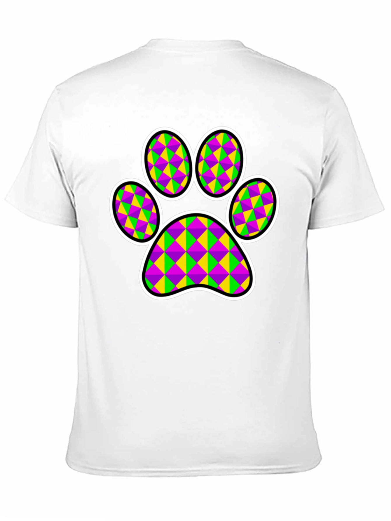 Mardi Gras Dog Paw Print T-Shirt