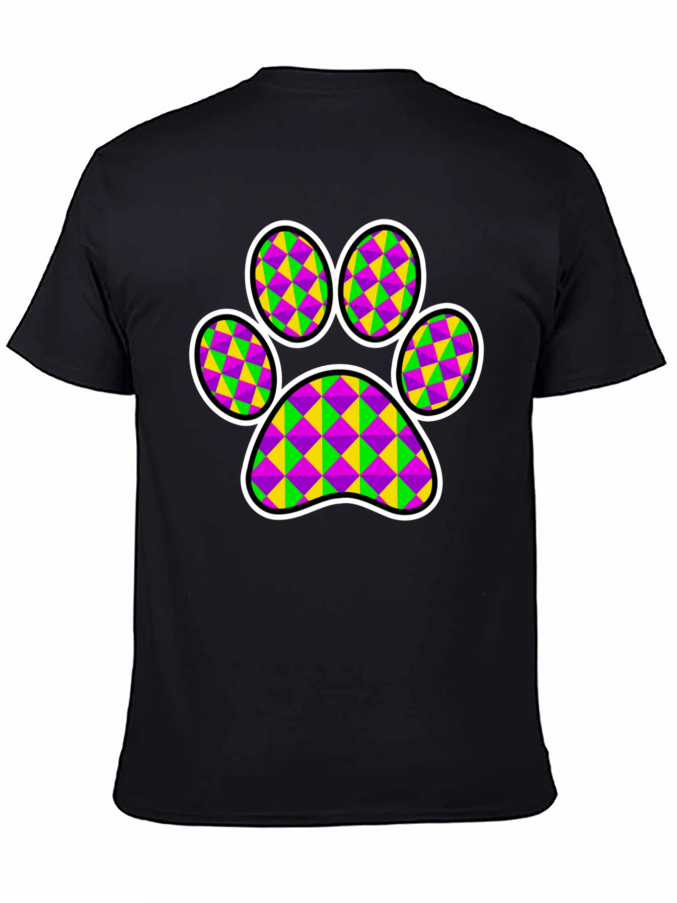 Mardi Gras Dog Paw Print T-Shirt