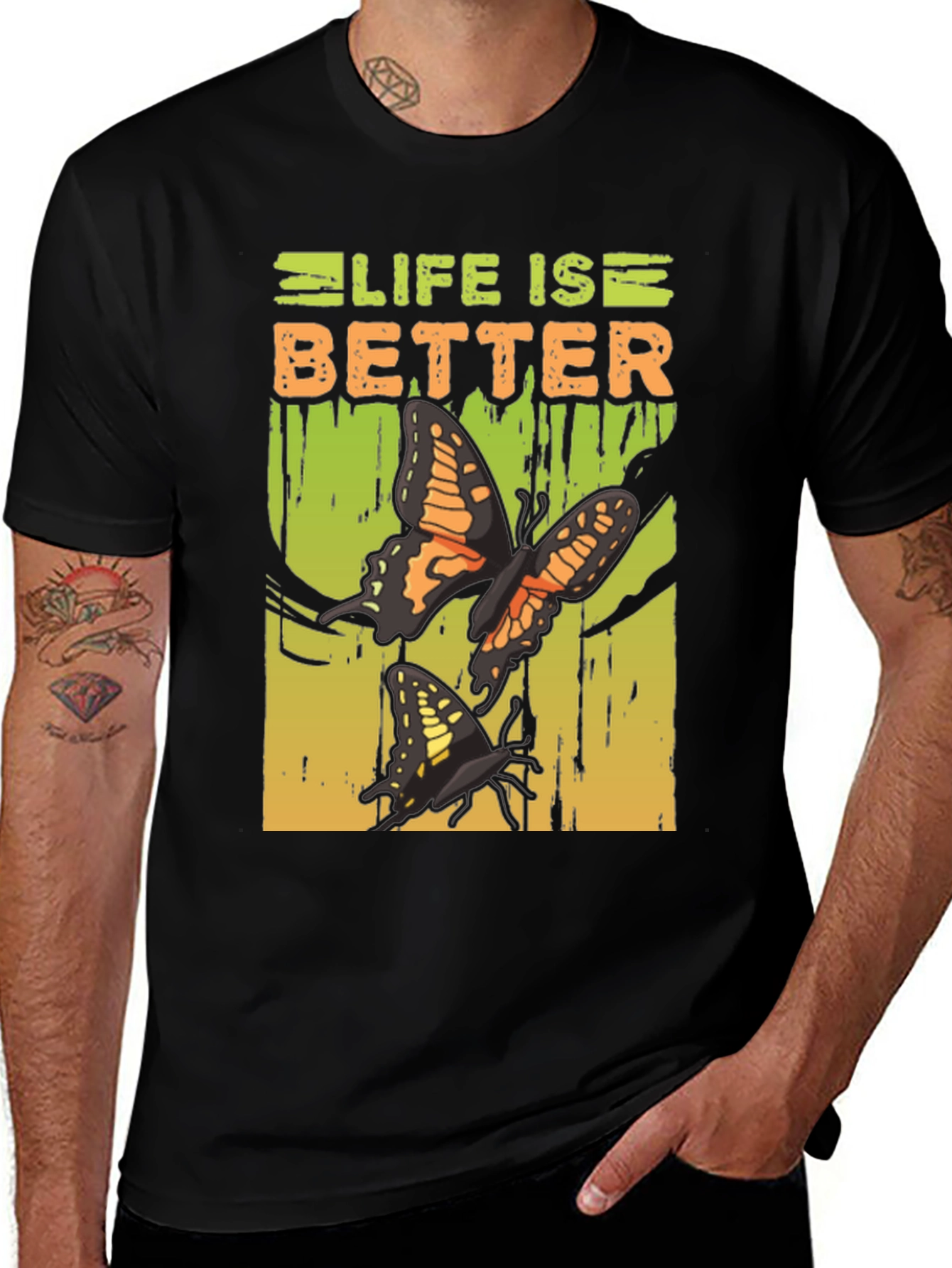 Life is Better Butterfly Graphic T-Shirt