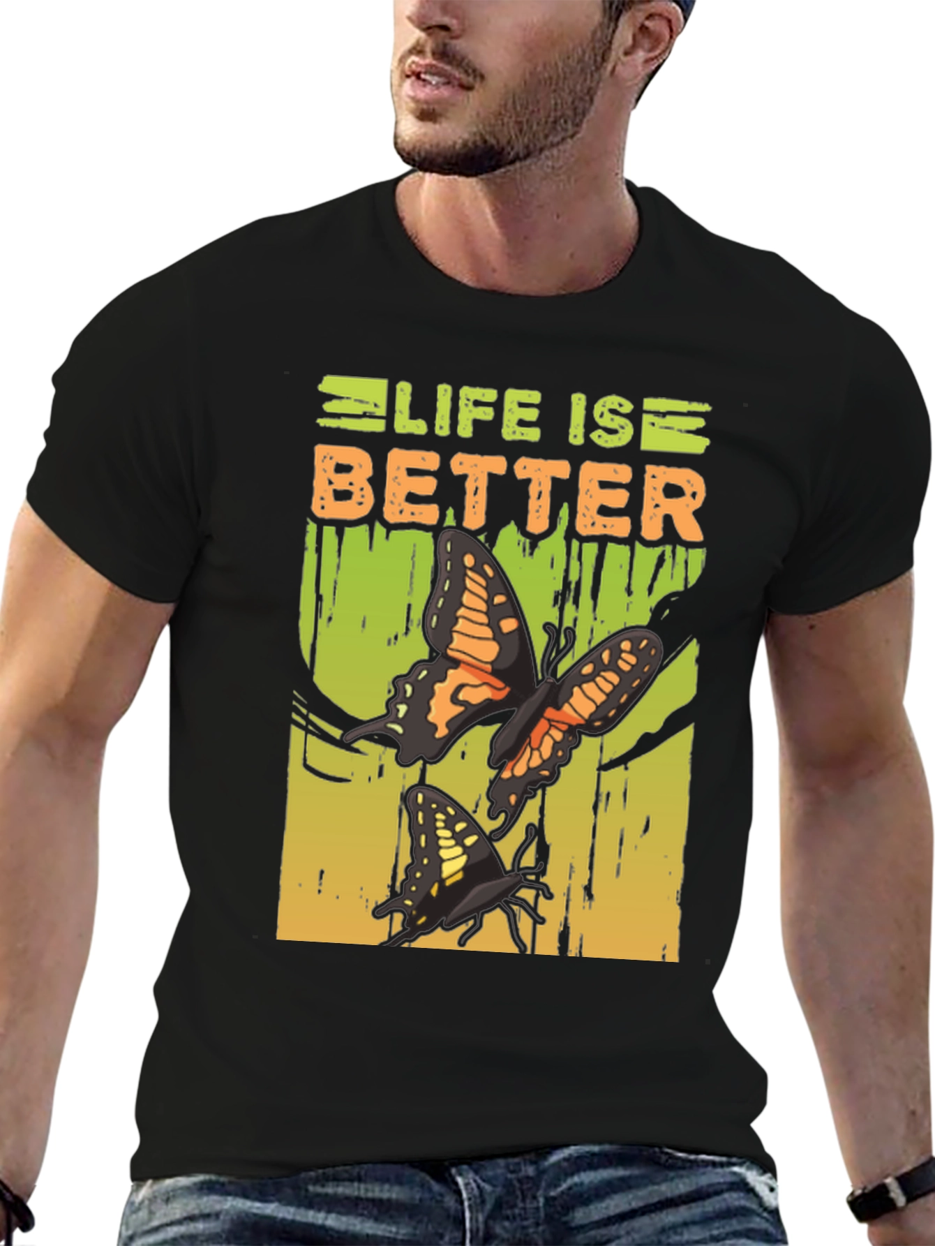 Life is Better Butterfly Graphic T-Shirt