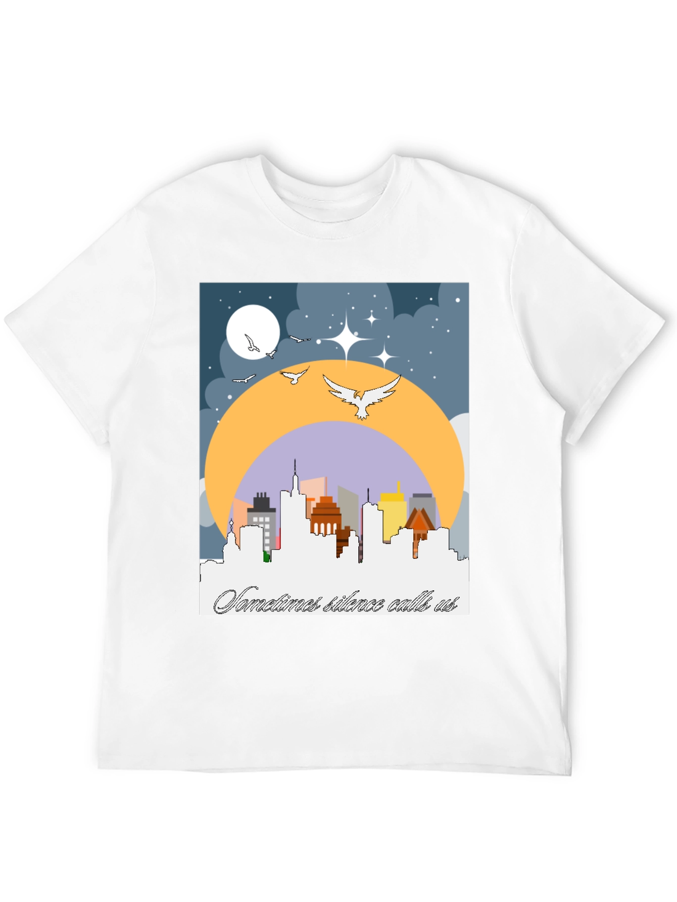 Cityscape Silhouette Tee - Sometimes Silence Calls Us