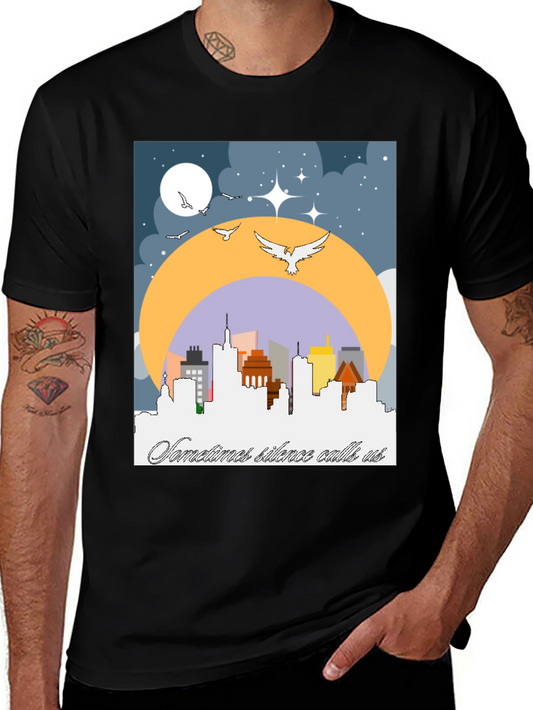 Cityscape Silhouette Tee - Sometimes Silence Calls Us