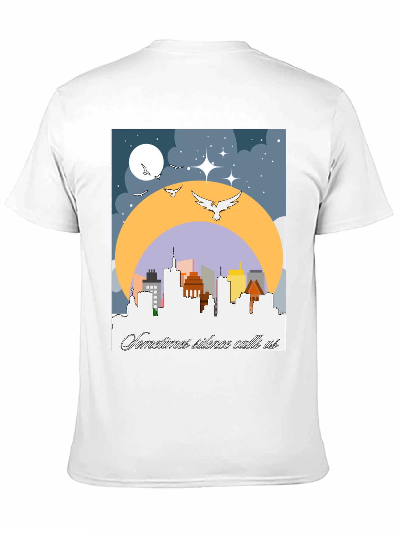 Cityscape Silhouette Tee - Sometimes Silence Calls Us