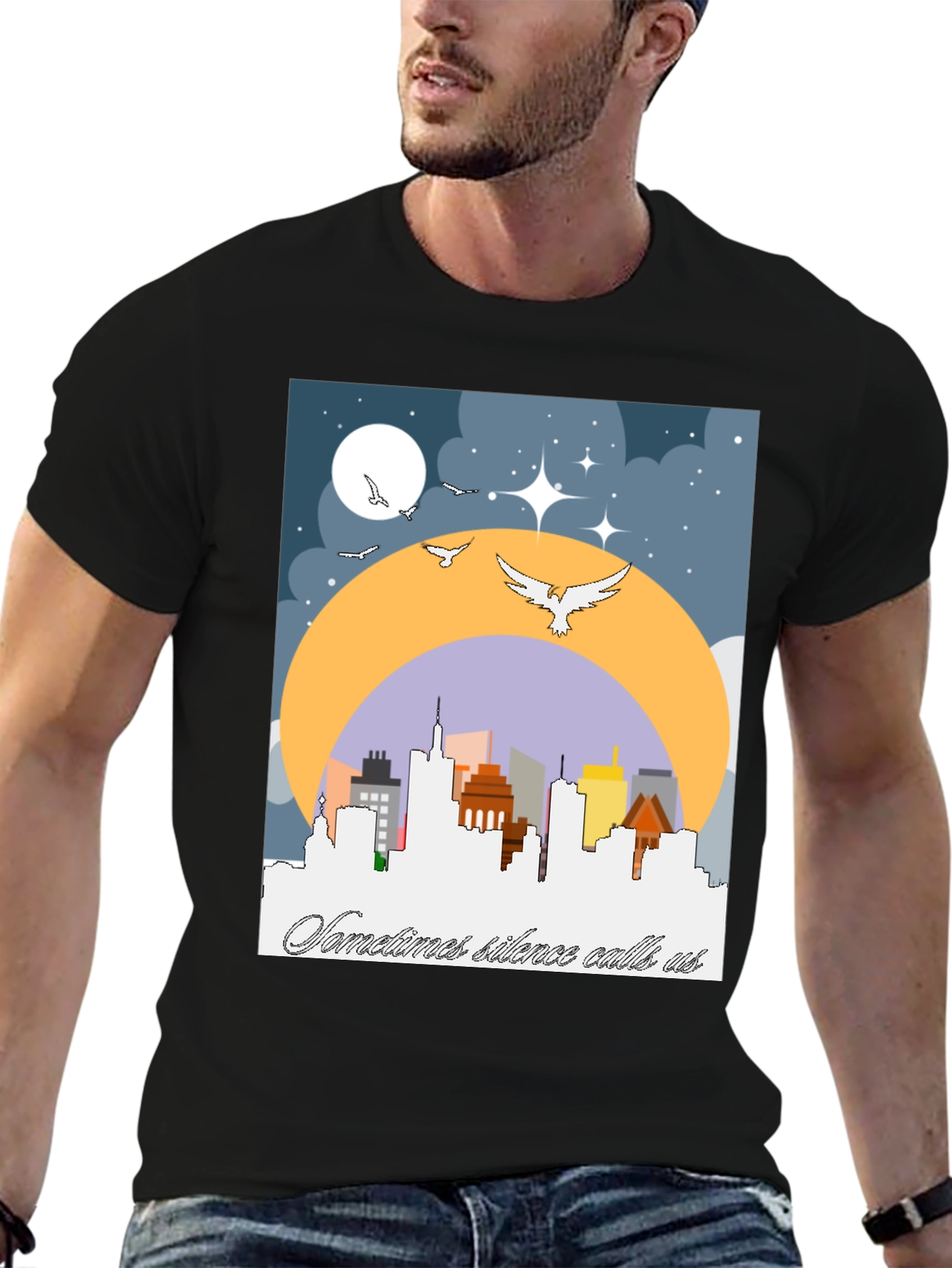 Cityscape Silhouette Tee - Sometimes Silence Calls Us