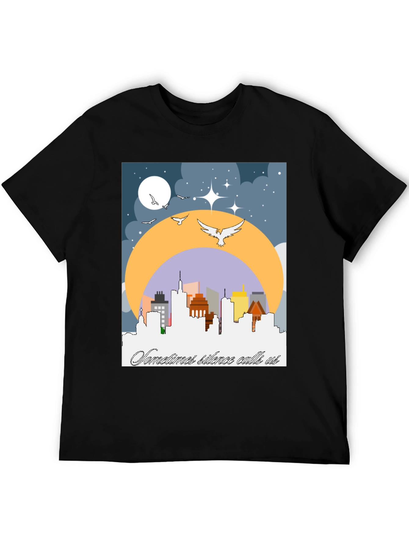Cityscape Silhouette Tee - Sometimes Silence Calls Us