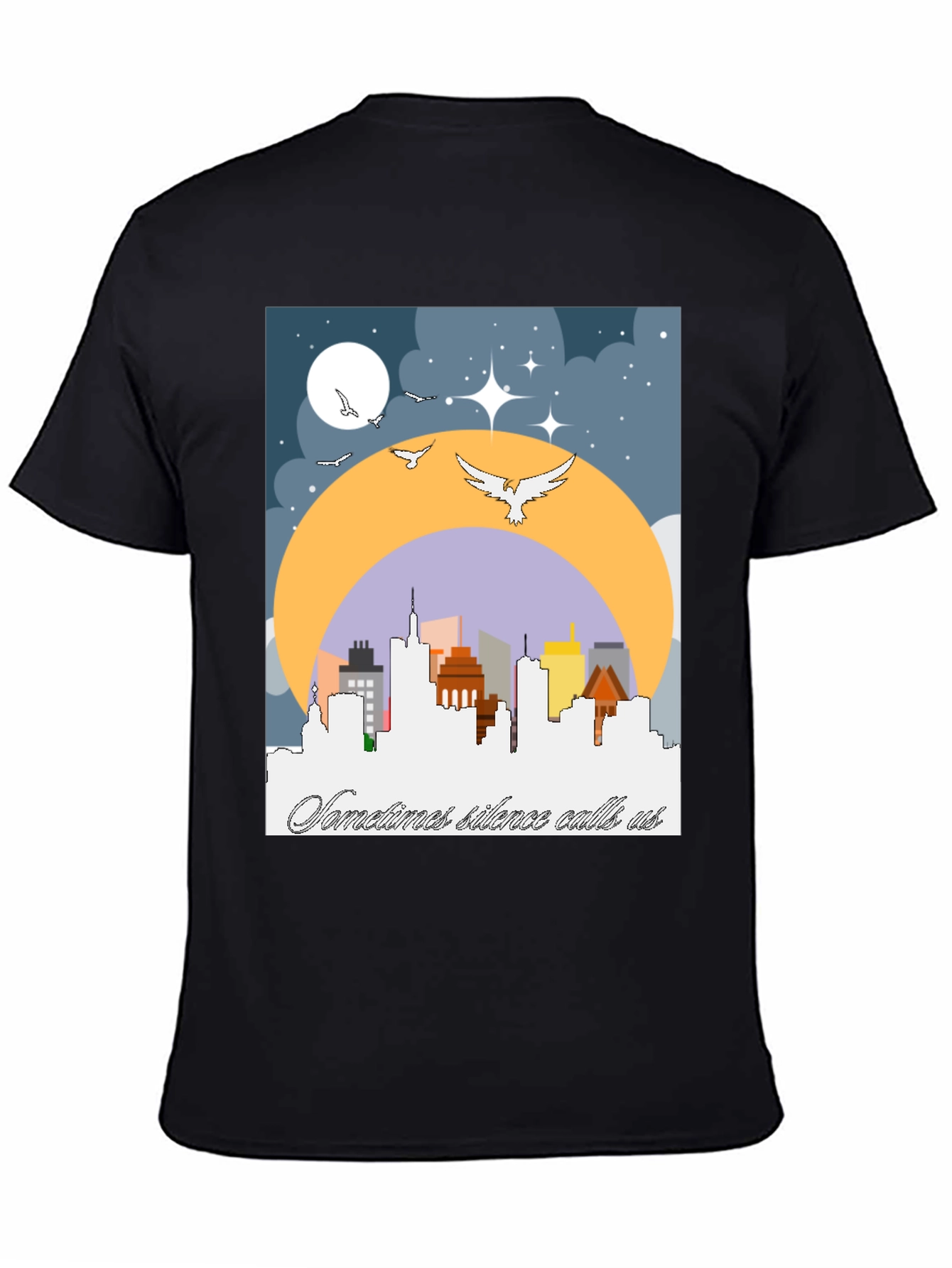 Cityscape Silhouette Tee - Sometimes Silence Calls Us