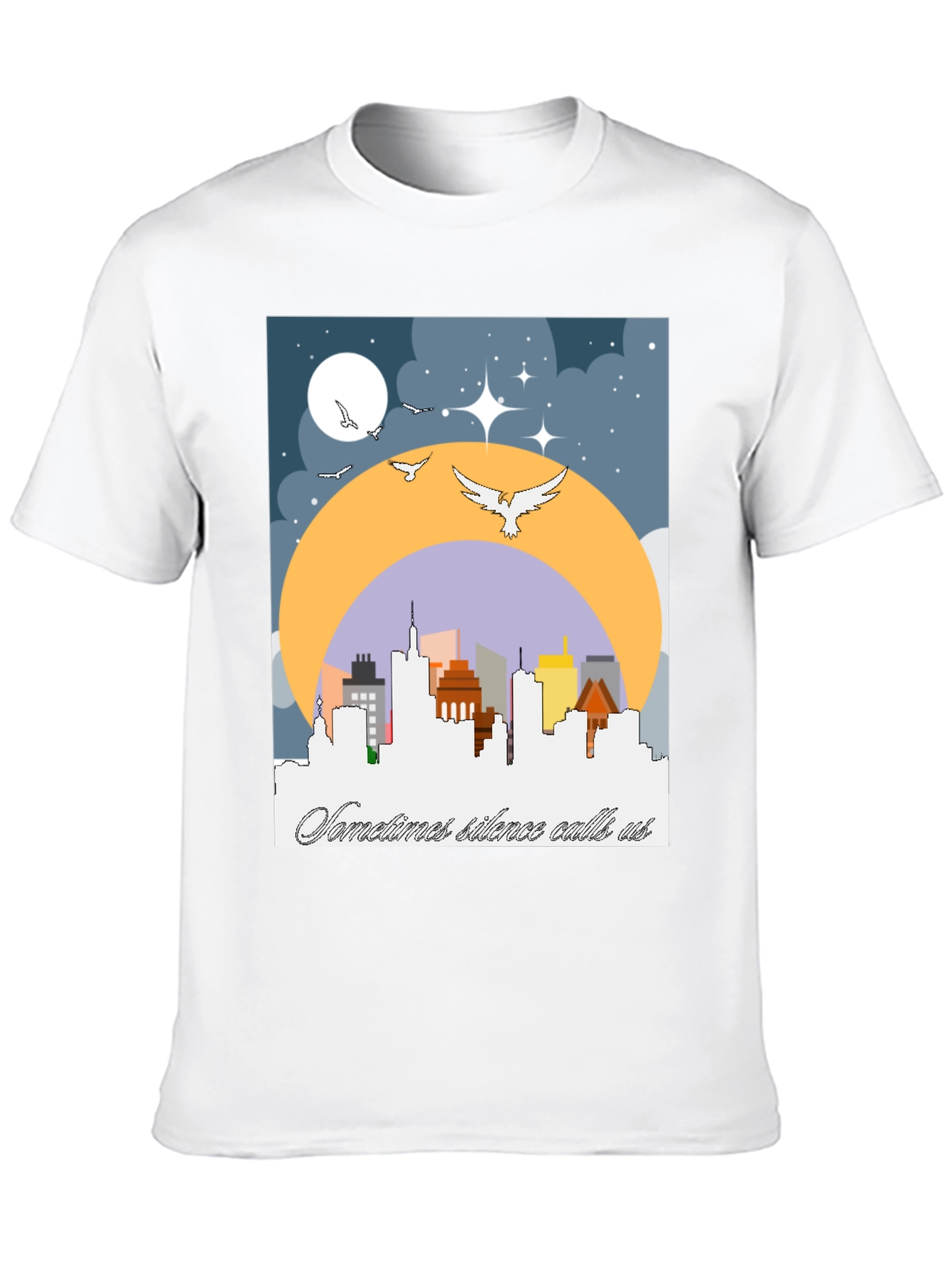 Cityscape Silhouette Tee - Sometimes Silence Calls Us
