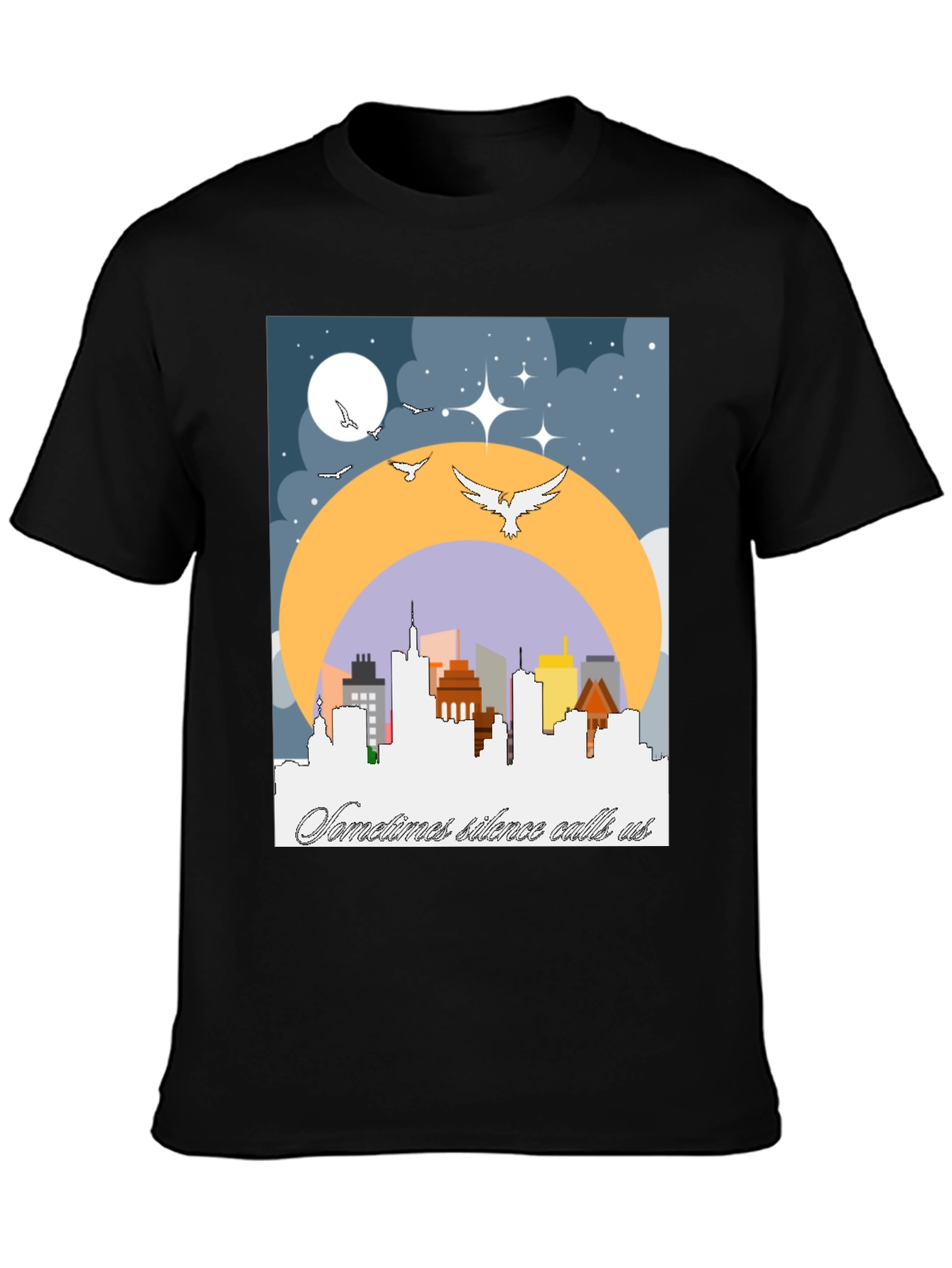 Cityscape Silhouette Tee - Sometimes Silence Calls Us