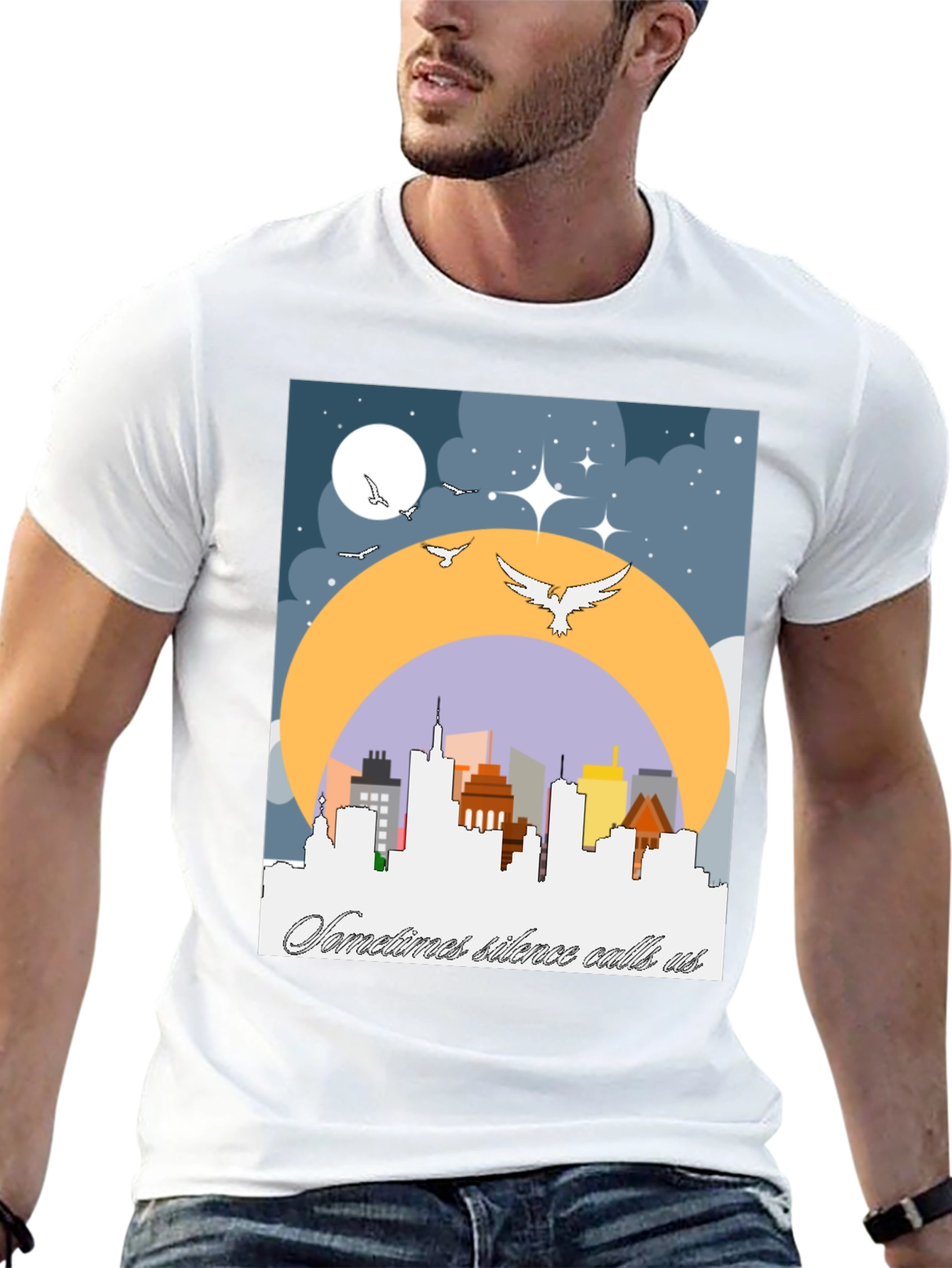 Cityscape Silhouette Tee - Sometimes Silence Calls Us