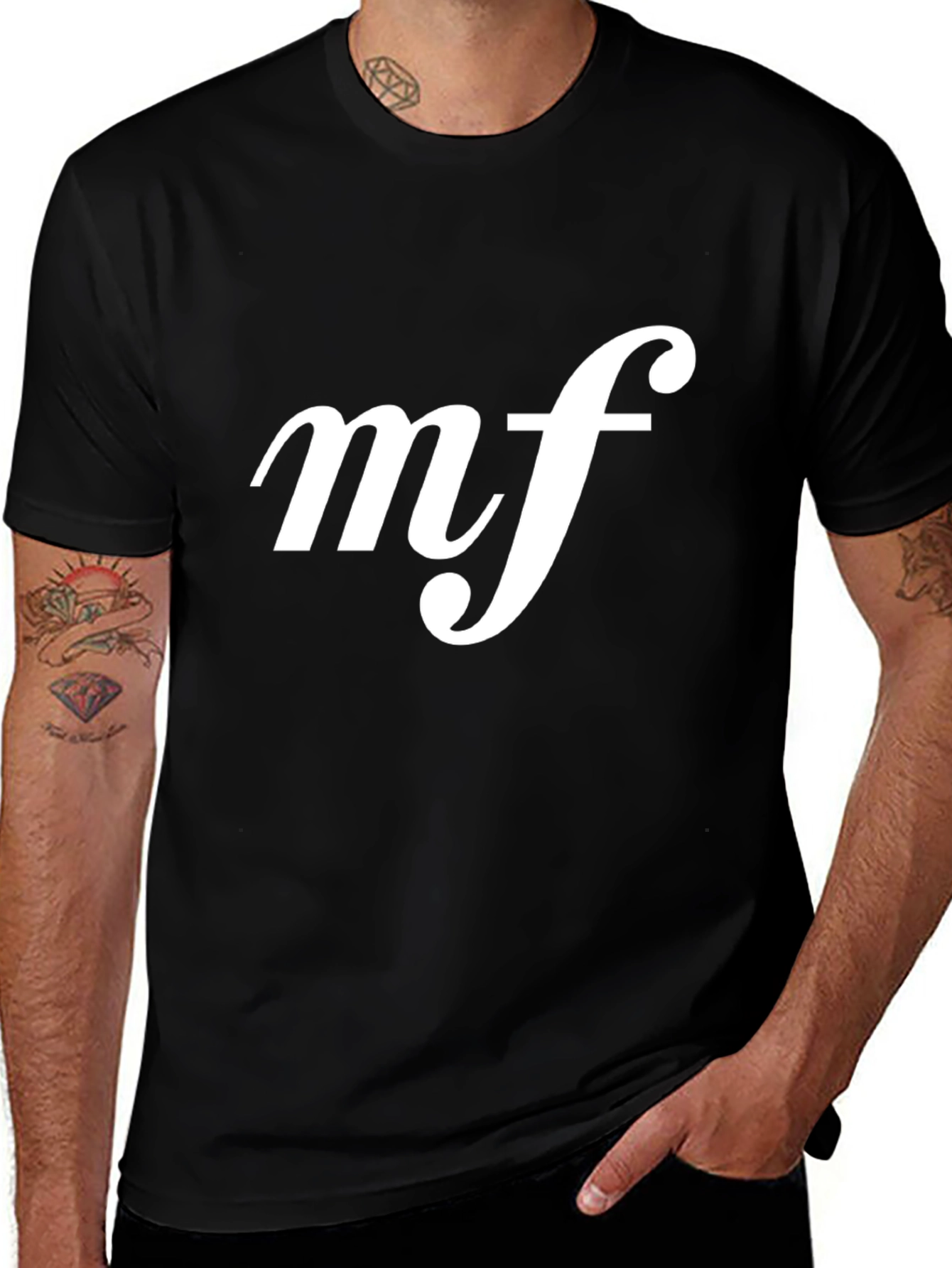 Musical Expression Tee: Black MF Print Shirt
