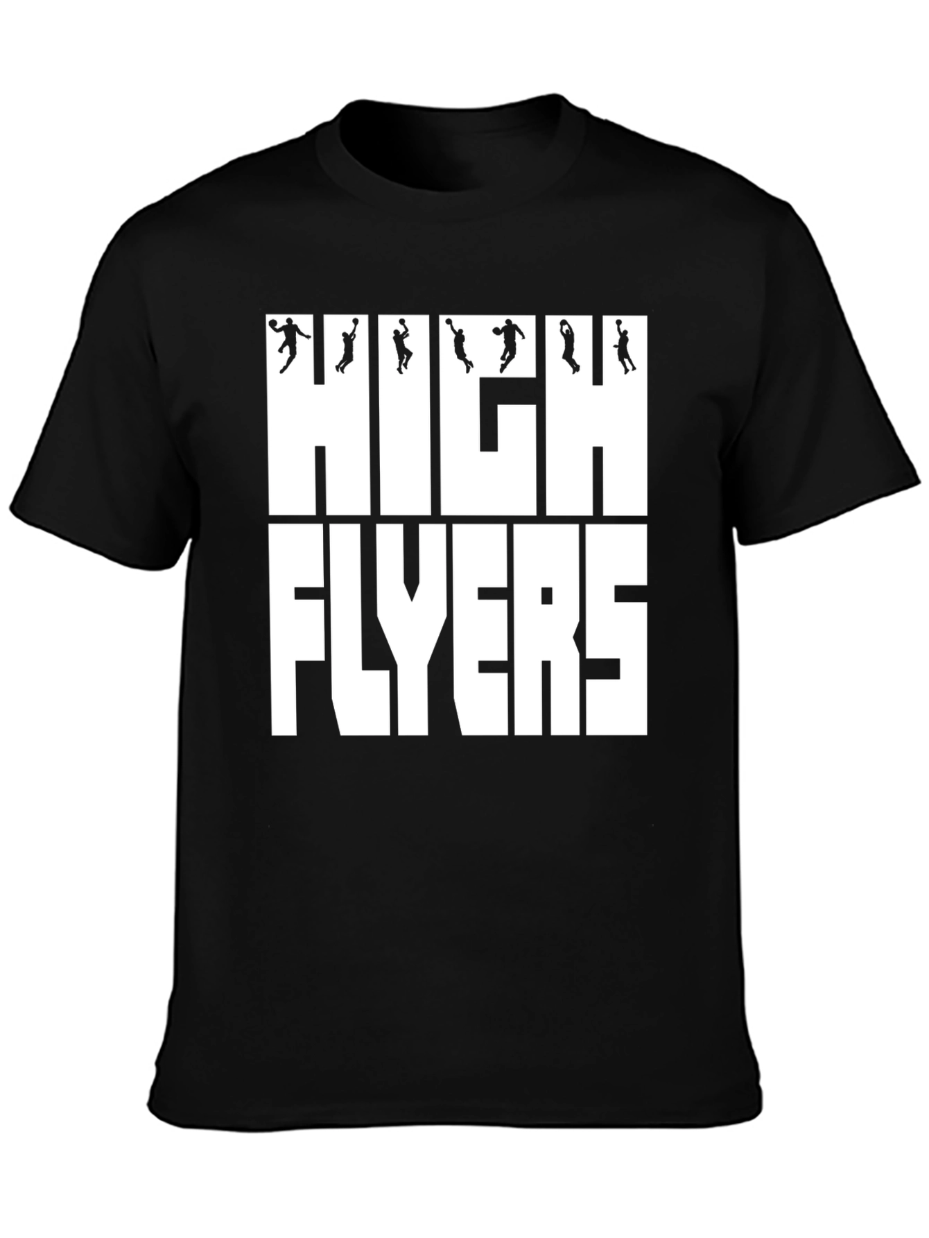 High Flyers Basketball Graphic Tee - Black Cotton