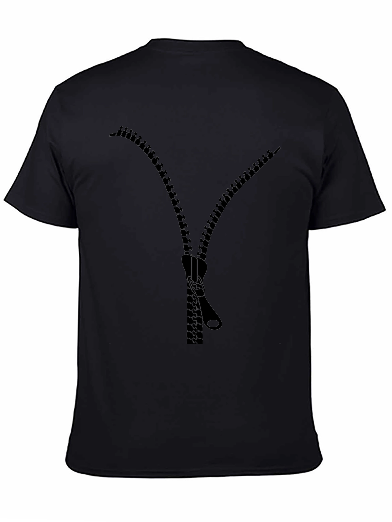 Novelty Zipper Graphic T-Shirt