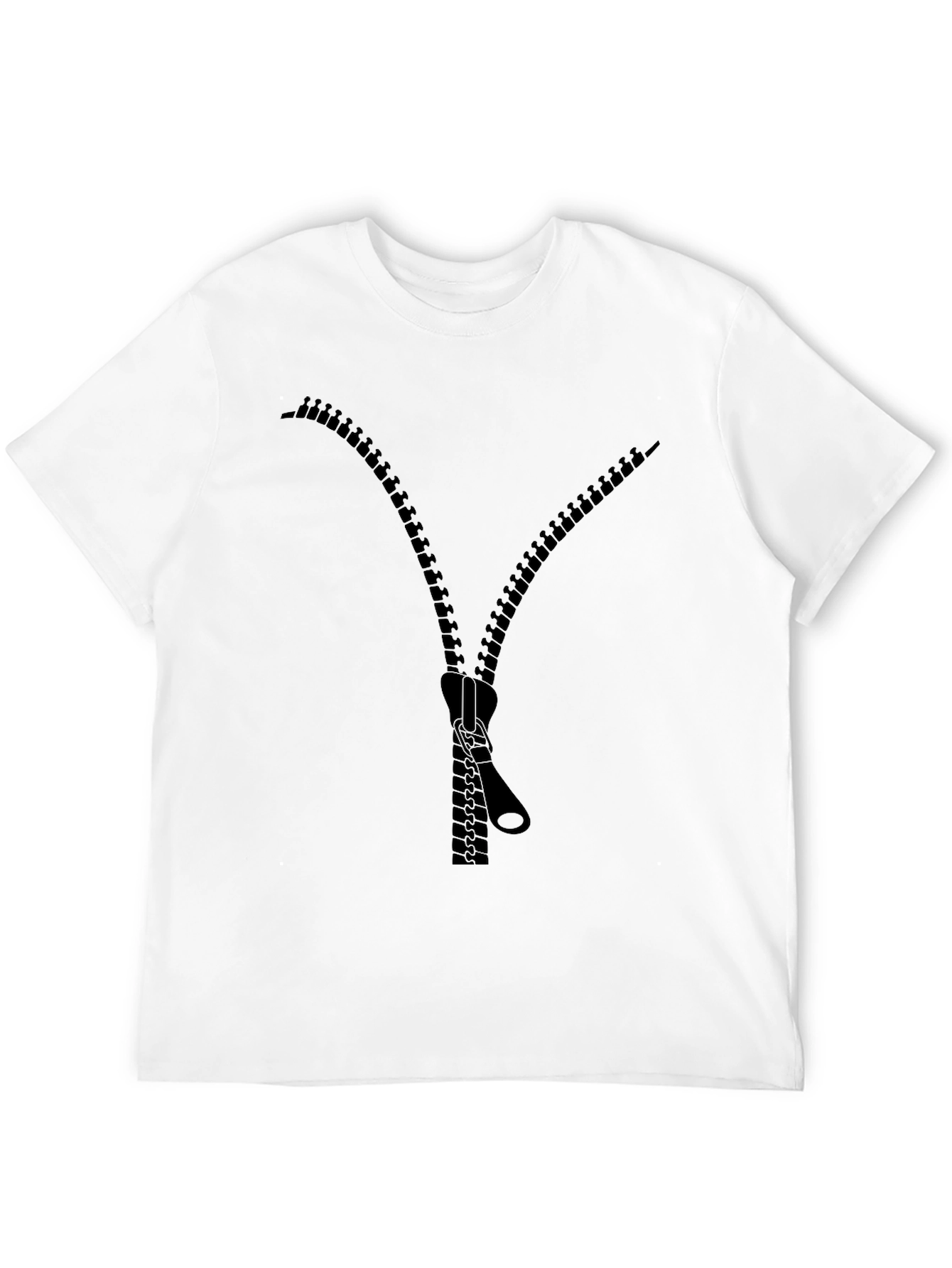 Novelty Zipper Graphic T-Shirt