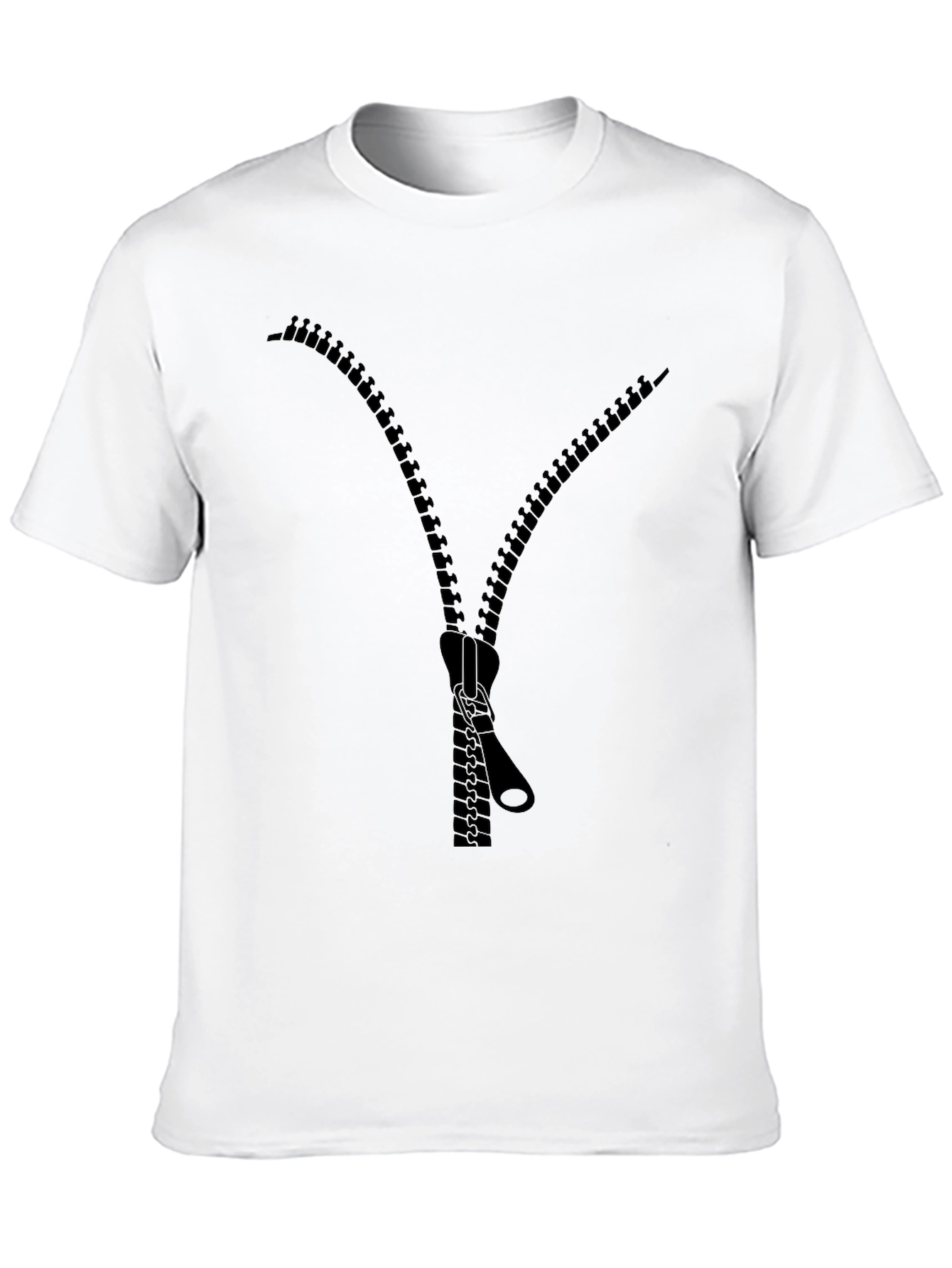 Novelty Zipper Graphic T-Shirt