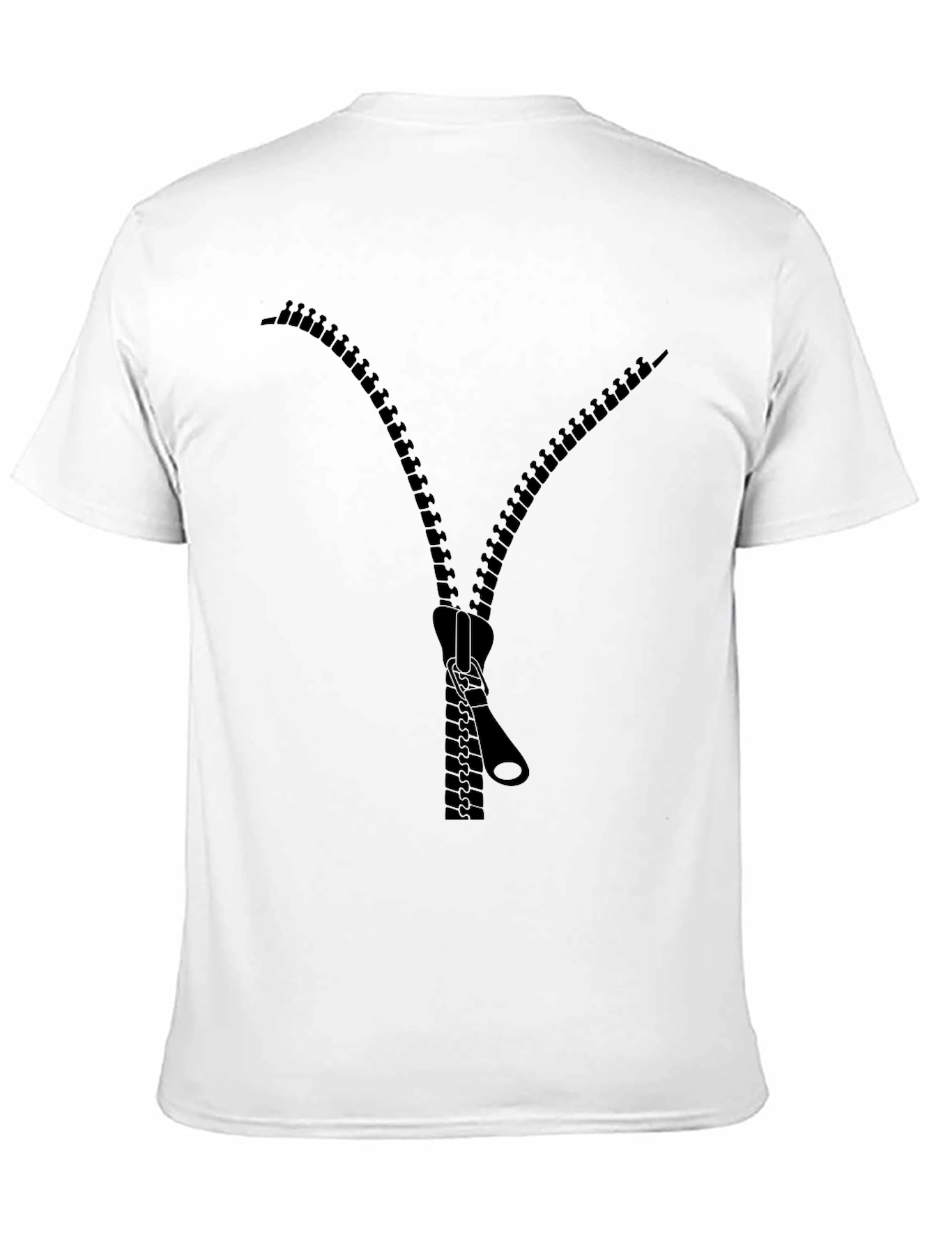 Novelty Zipper Graphic T-Shirt