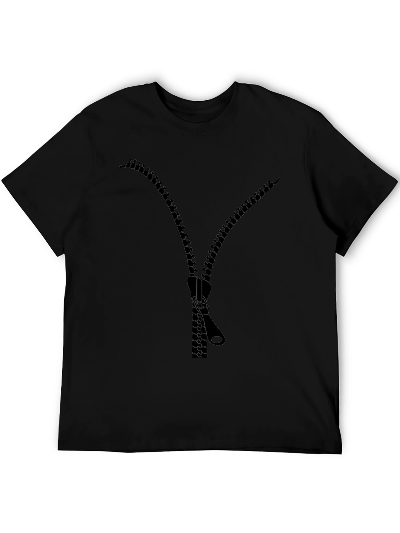 Novelty Zipper Graphic T-Shirt