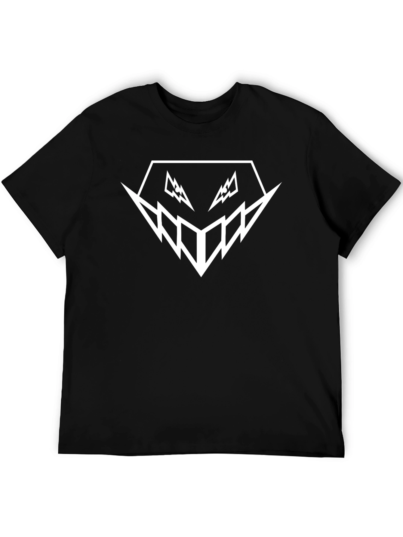 Geometric Graphic Tee - Black Short Sleeve