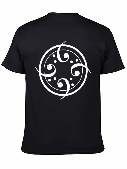 Black T-Shirt with White Circle Design