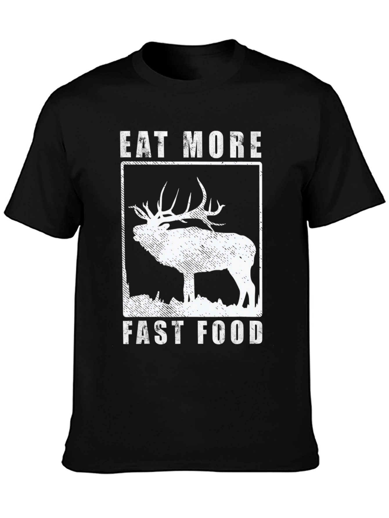 Eat More Fast Food Deer Graphic T-Shirt