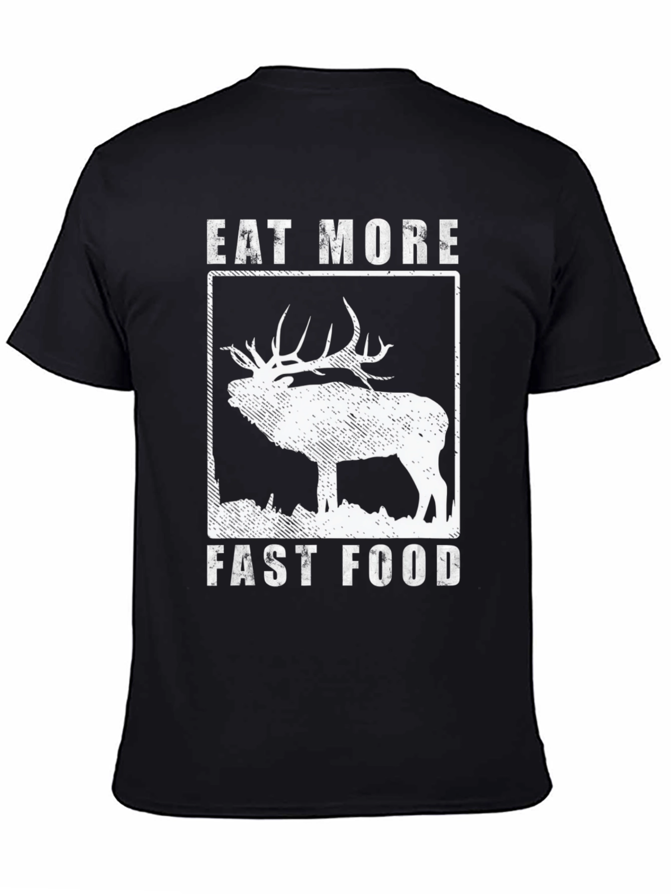 Eat More Fast Food Deer Graphic T-Shirt