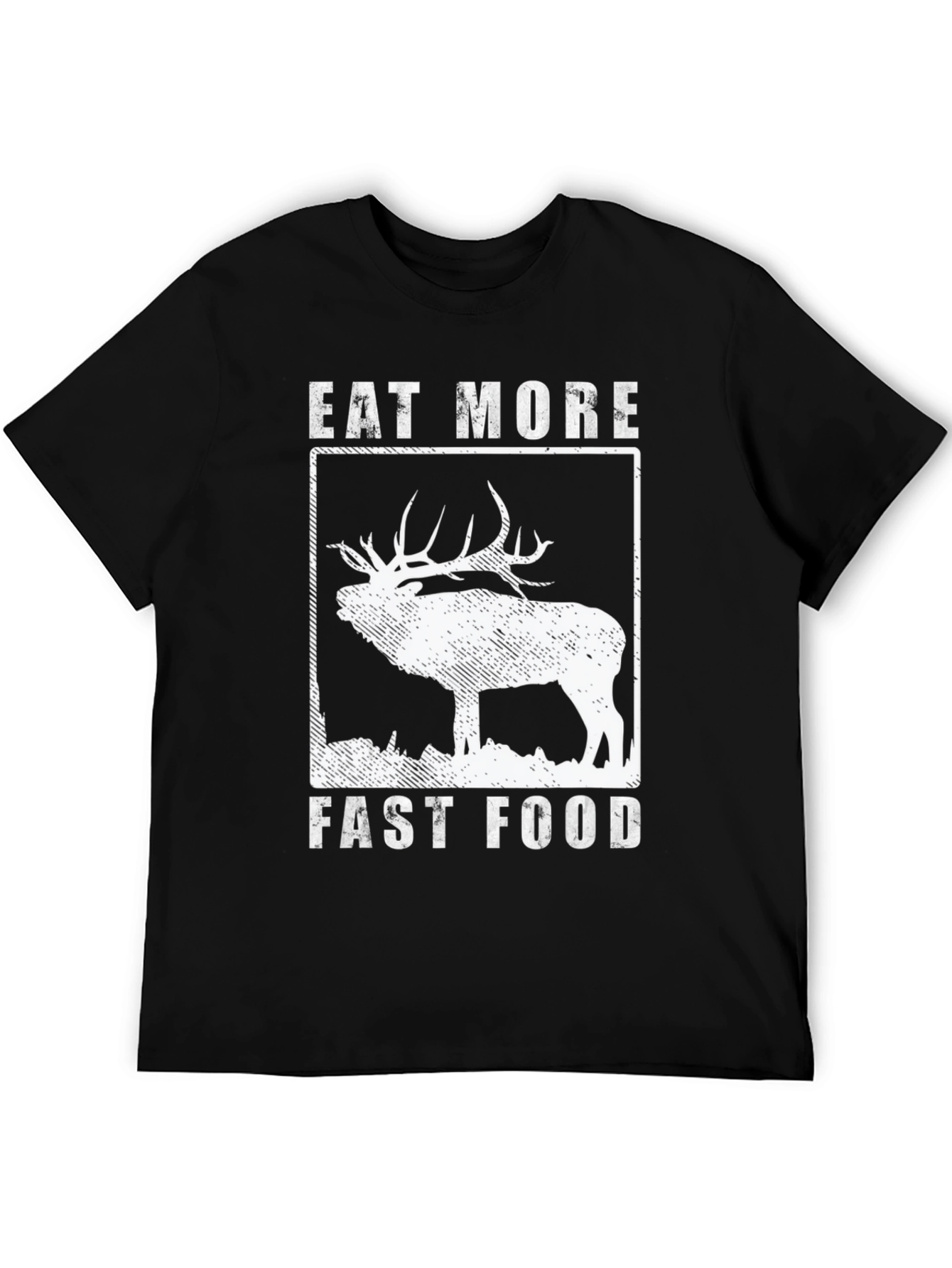 Eat More Fast Food Deer Graphic T-Shirt