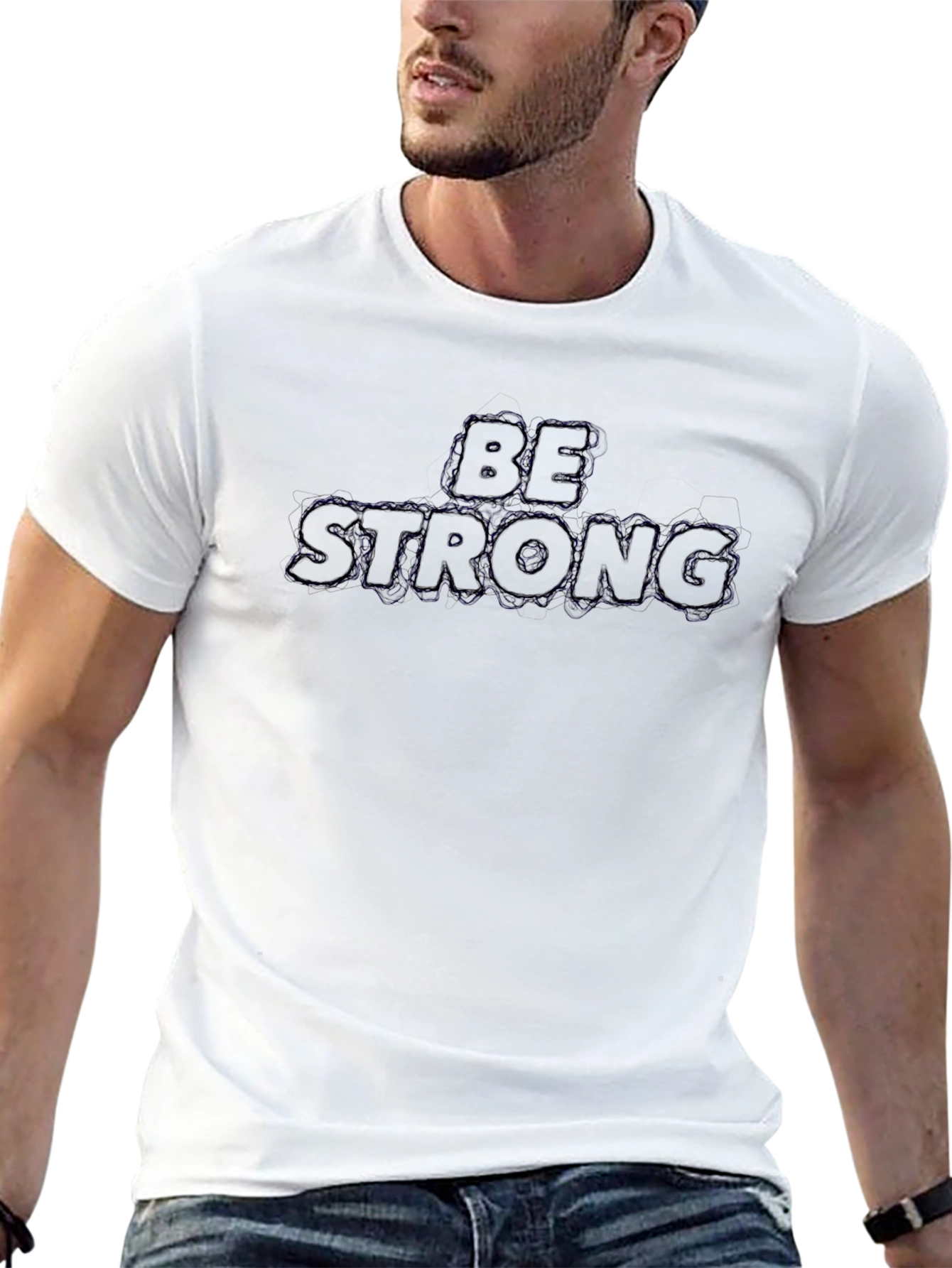 Be Strong Black Graphic T-Shirt