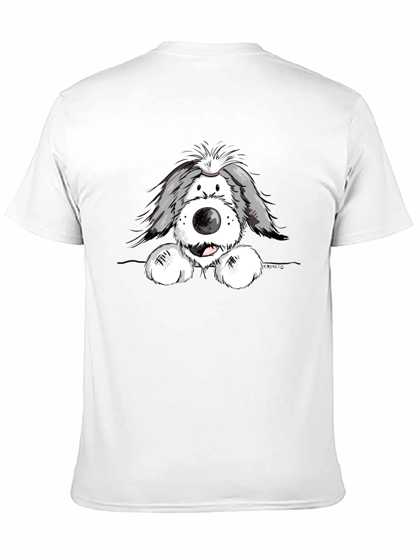 Cartoon Dog Graphic Black T-Shirt