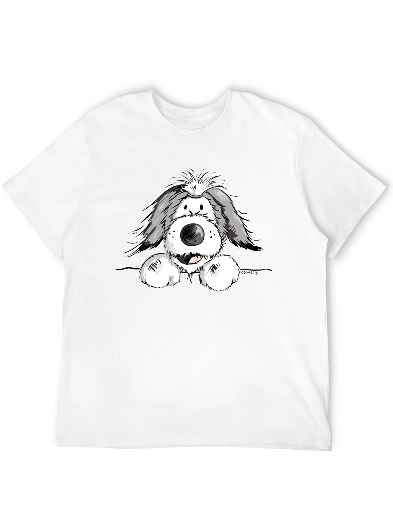 Cartoon Dog Graphic Black T-Shirt