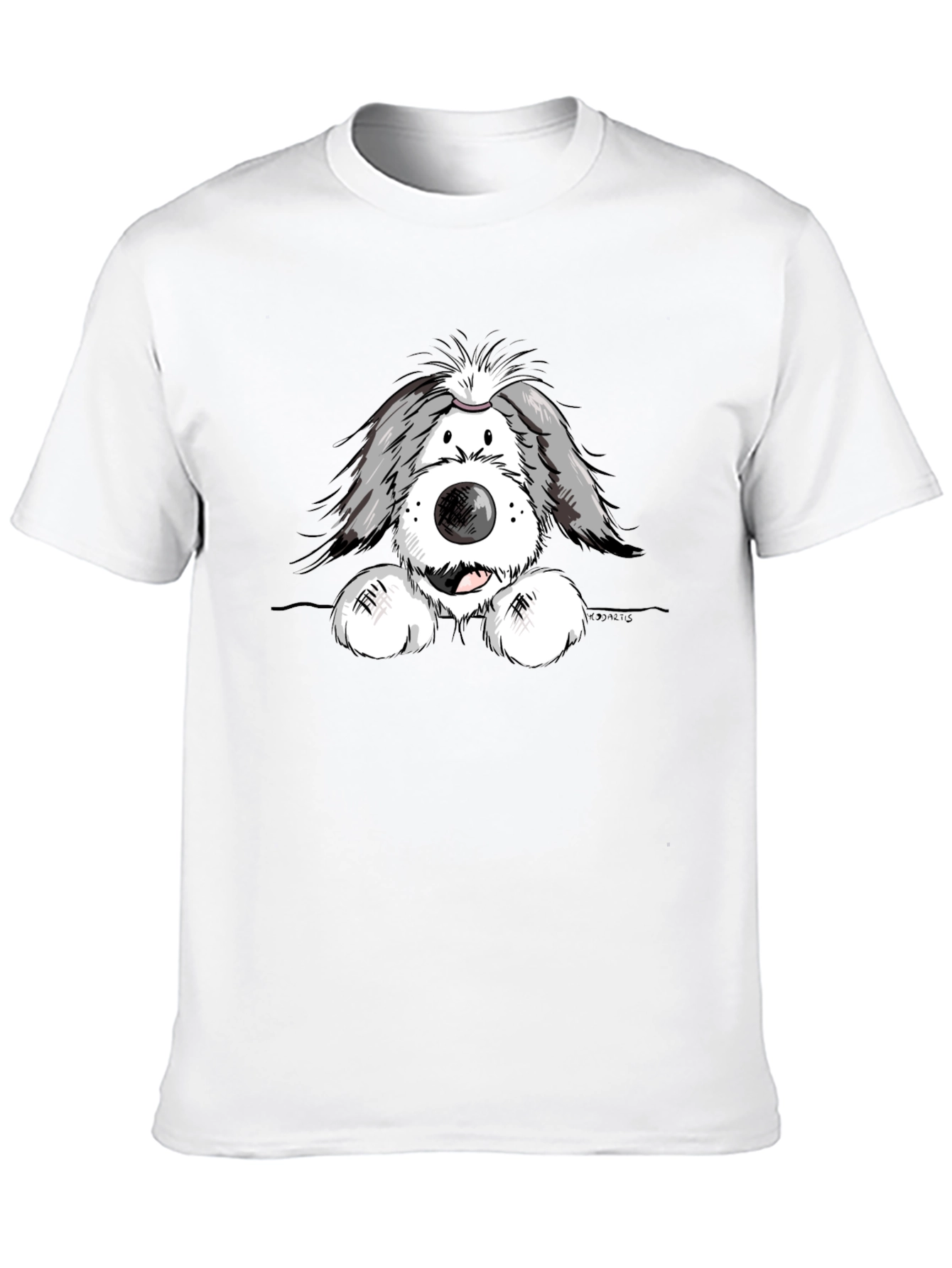 Cartoon Dog Graphic Black T-Shirt