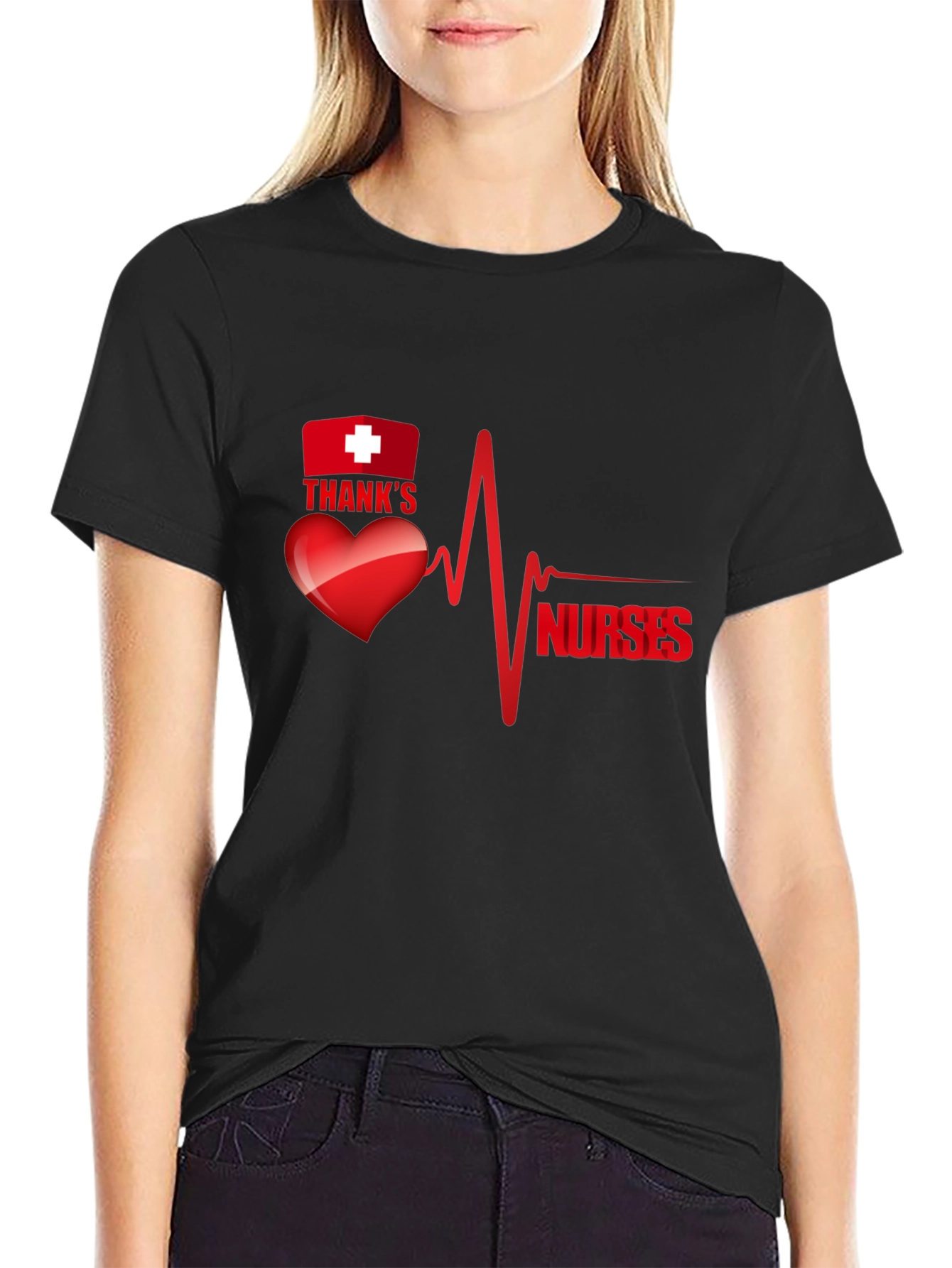Thank You Nurses Graphic Tee - Heartbeat Design