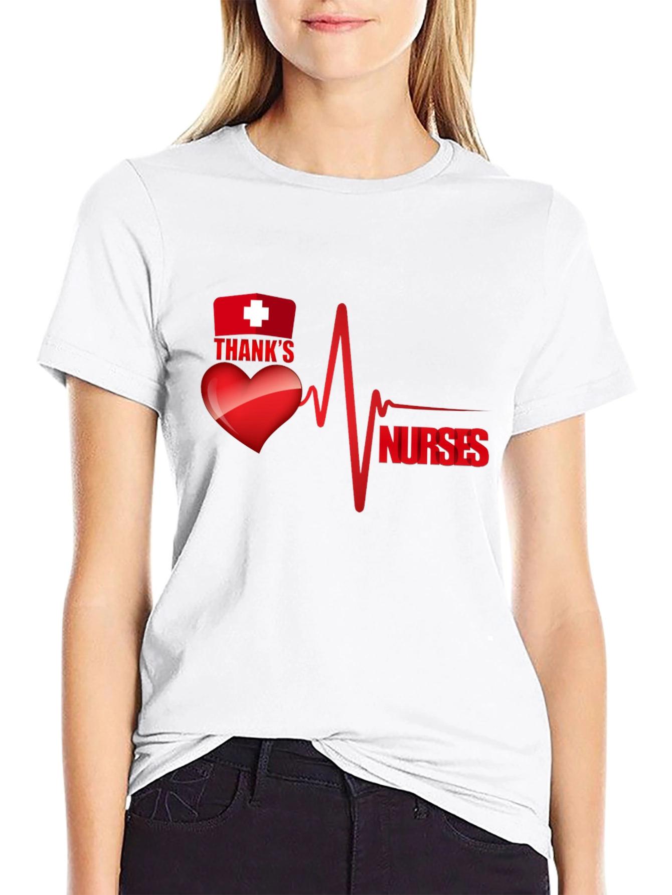 Thank You Nurses Graphic Tee - Heartbeat Design