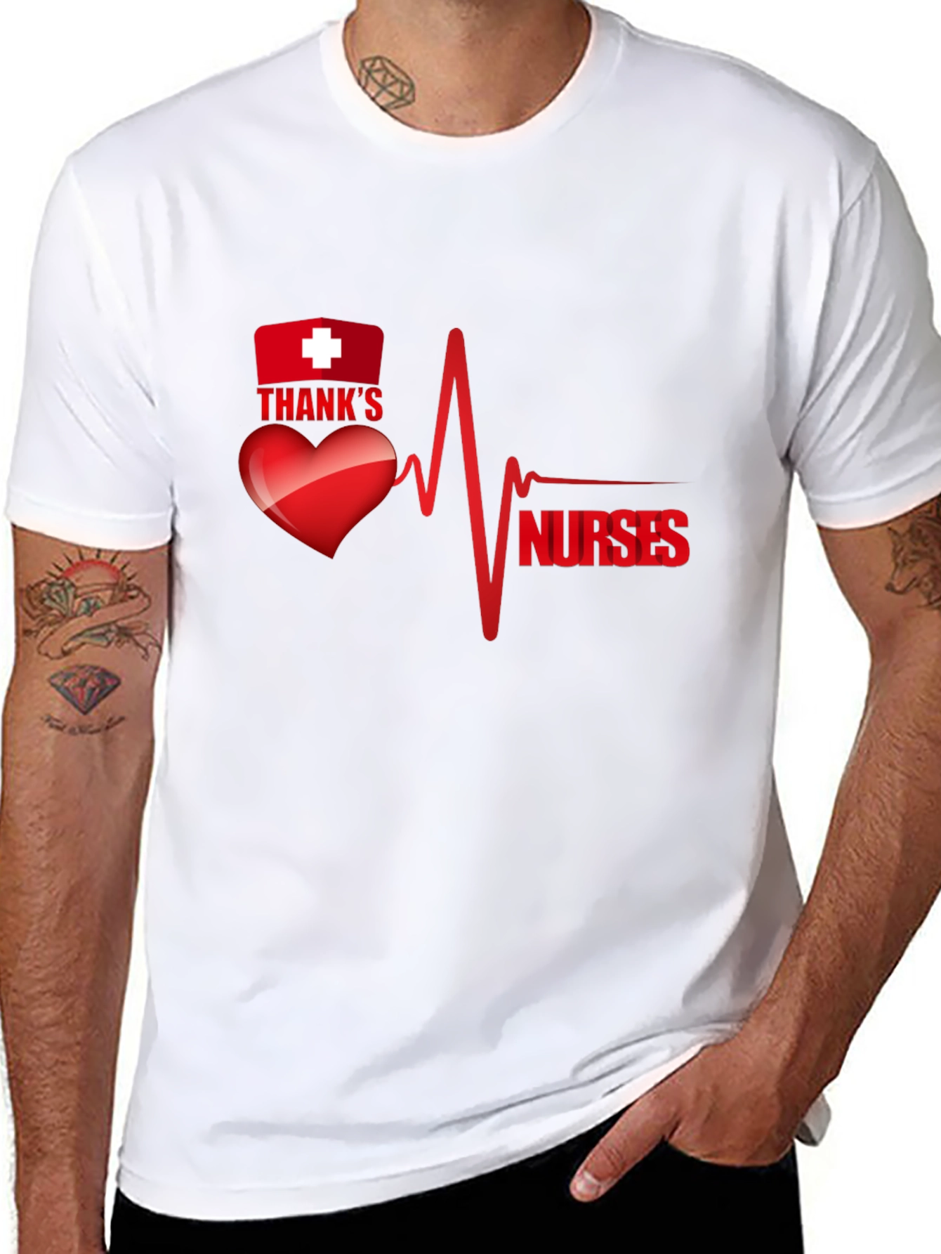 Thank You Nurses Graphic Tee - Heartbeat Design
